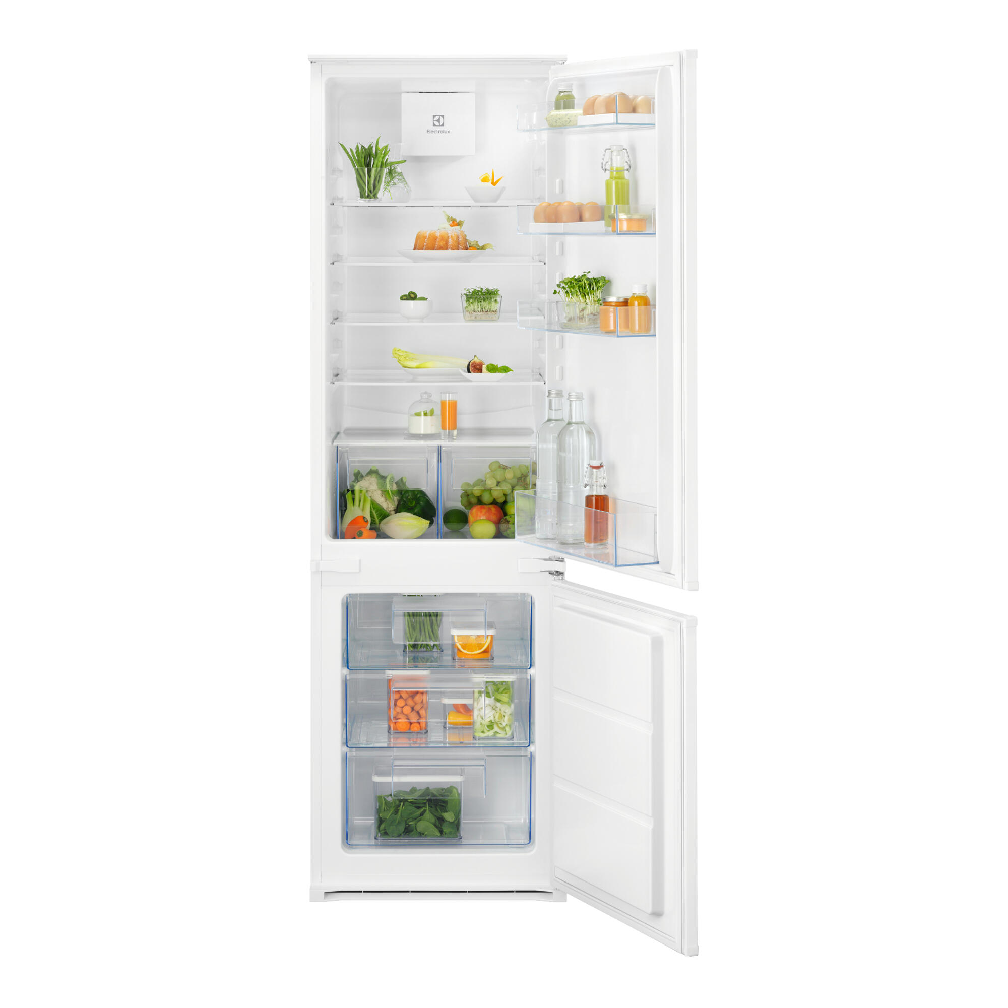 Combina frigorifica incorporabila Electrolux, 54.6 x 177.2 x 54.9 cm, 269 litri, alb