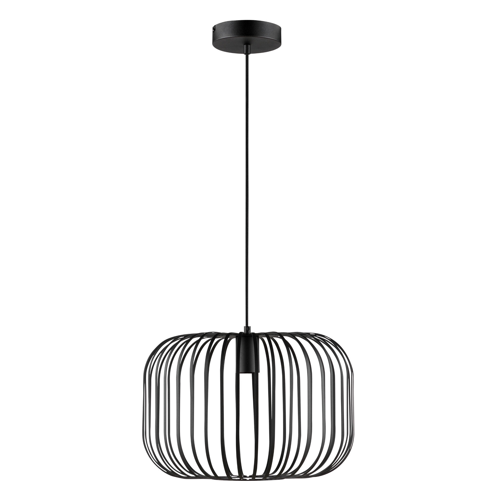 Pendul Pecan, 1 x E27, D 38 cm, metal, negru