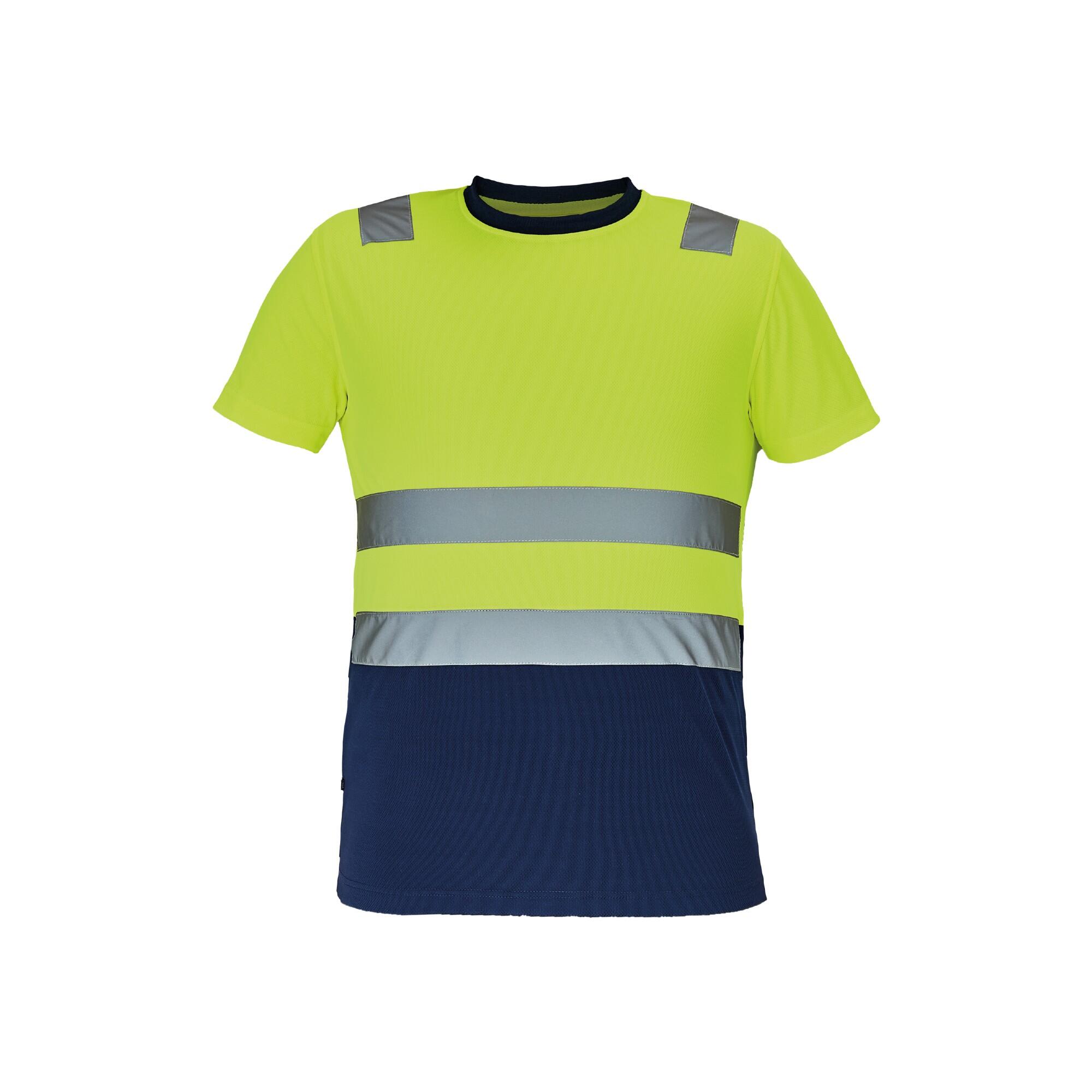 Tricou de lucru Monzon HV, bumbac, marimea 54 (XL), galben/bleumarin