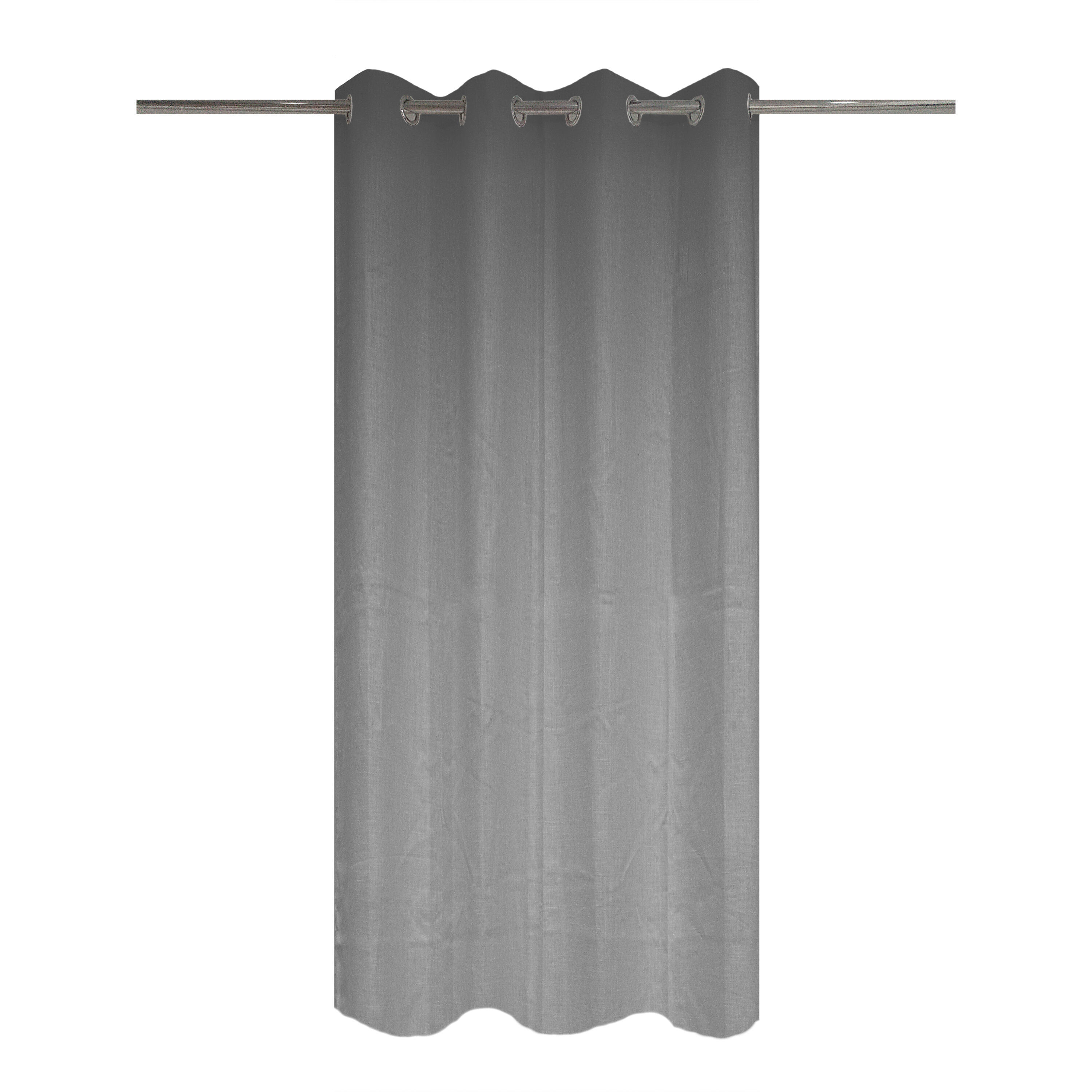 Tenda INSPIRE Ramie grigio, fettuccia e passanti nascosti 140x280 cm - 2