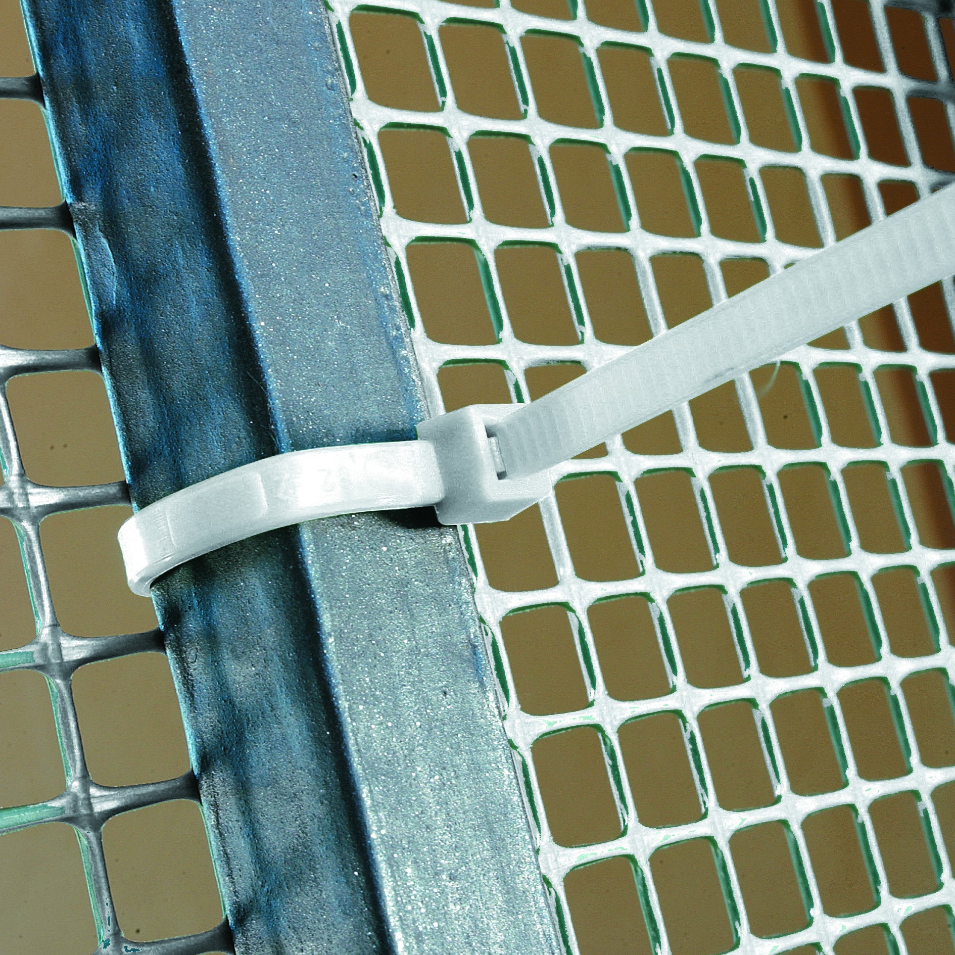 Collare di fissaggio per rete metallica Fix-Tie S bianco 50 pezzi - 2