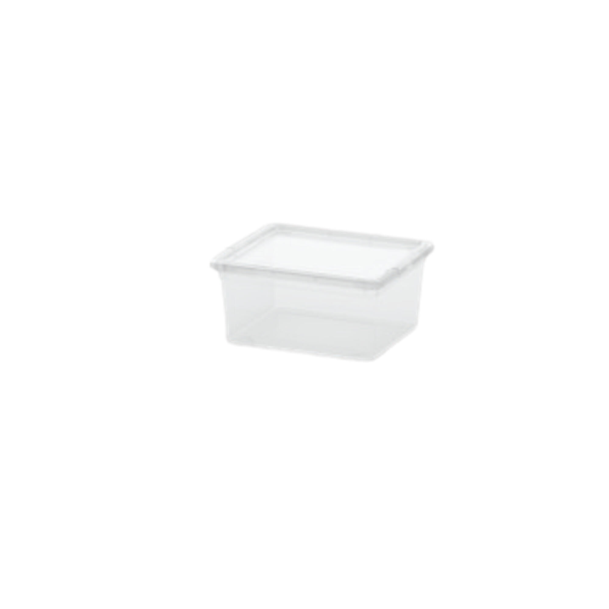 Cutie depozitare C-Box, din plastic, 19.5 x 16.5 x 9.5 cm, 2 L, transparent, cu capac