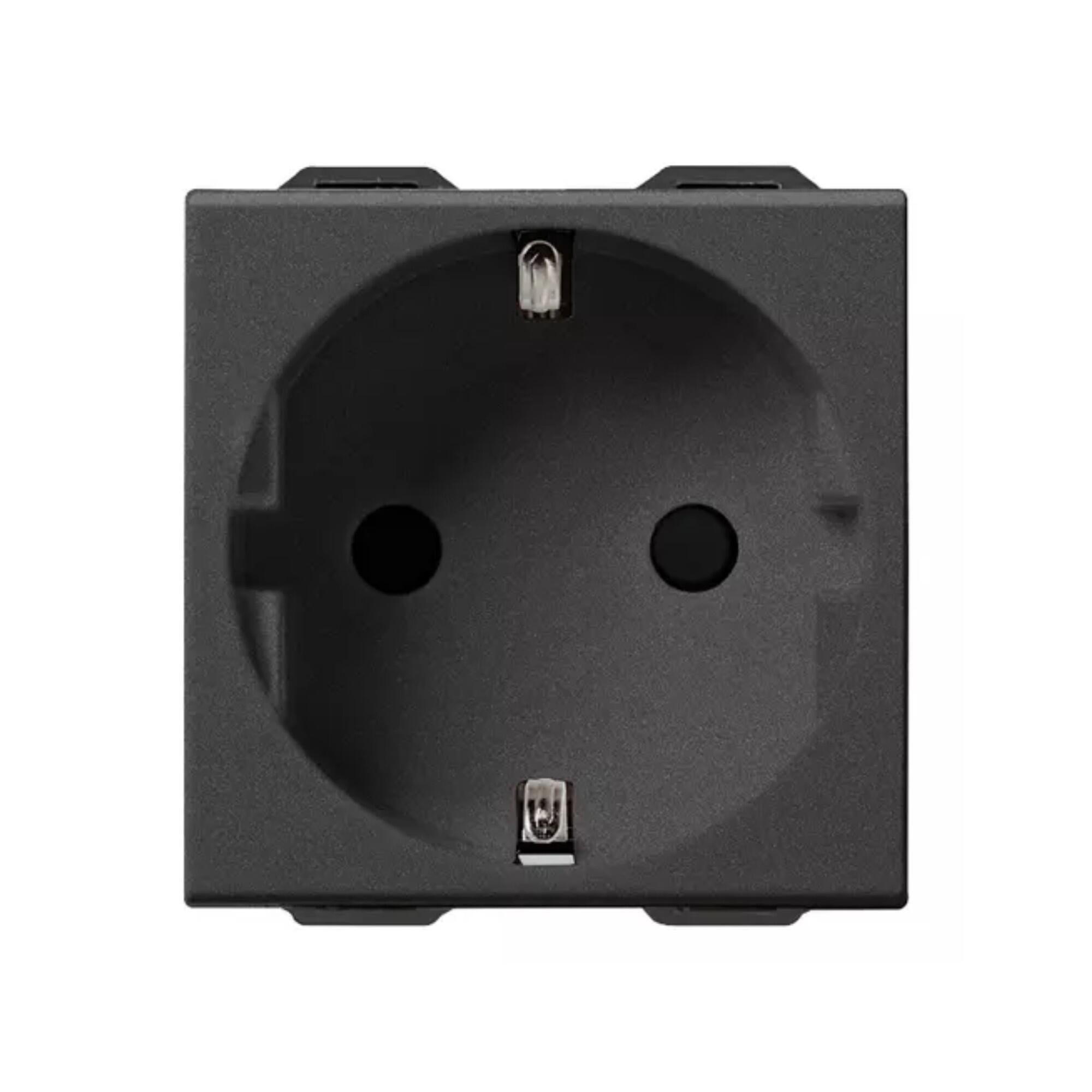 Priza schuko Neve, 2 module, neagra