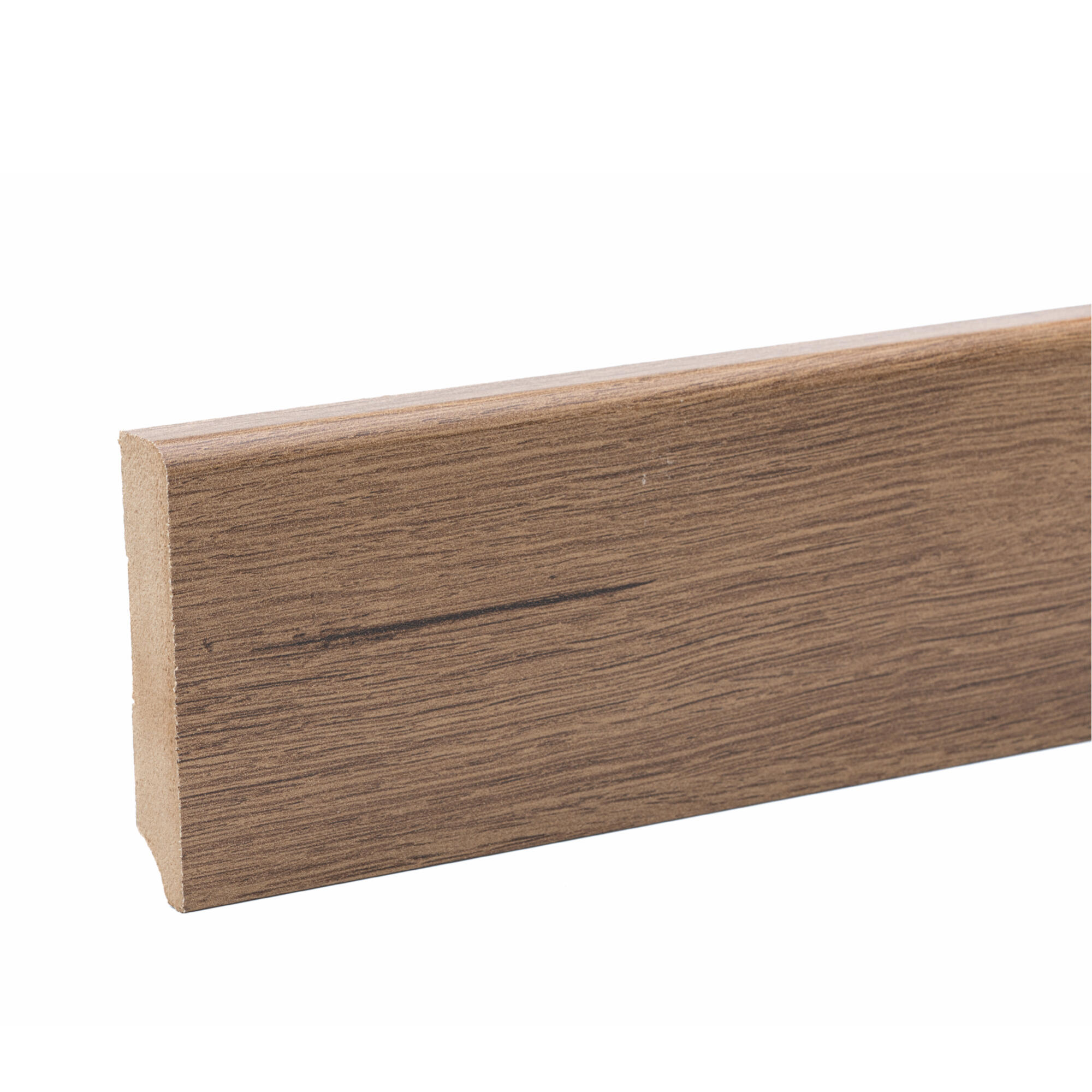 Plinta din MDF, 2.430 x 80 x 16 mm, Castan, natur inchis
