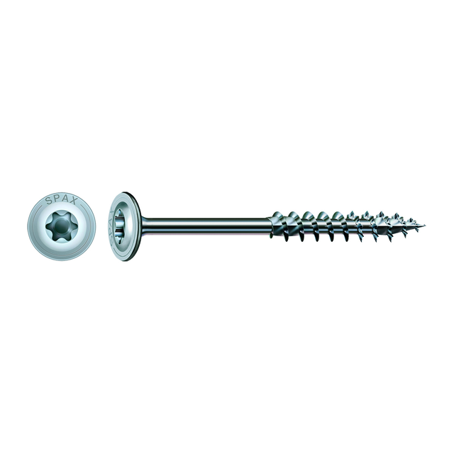 Vite SPAX testa piatta ultra larga T40 in acciaio wirox Ø8XL200 mm