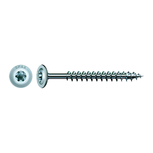 Vite SPAX testa piatta ultra larga T40 in acciaio wirox Ø8XL100 mm