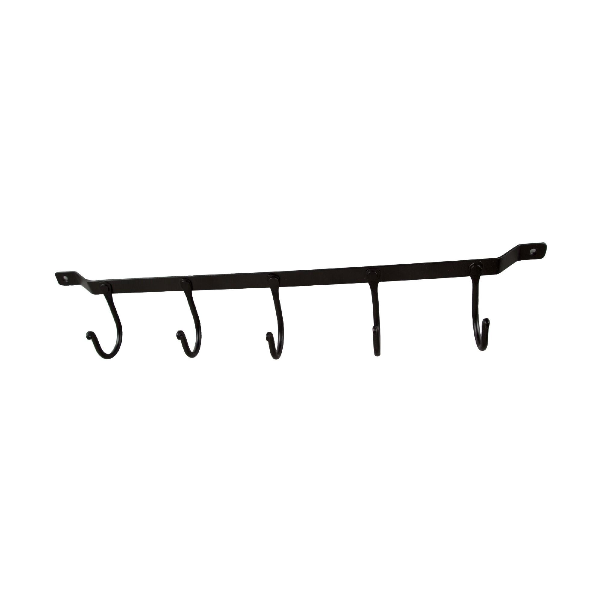 Cuier perete 5 agatatoare, 54 cm, negru