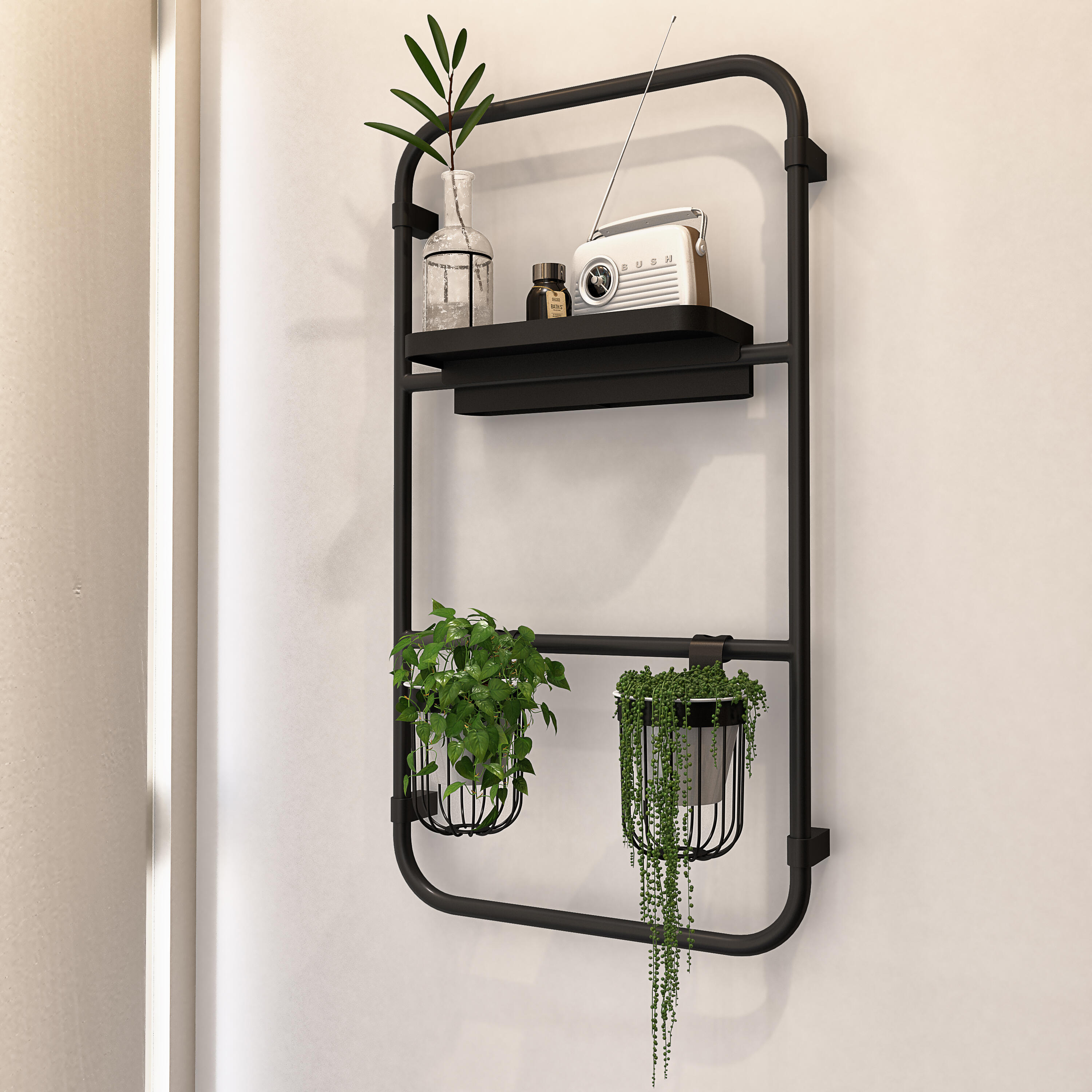 Top per lavabo Neo SENSEA L 121 x H 1.2 x P 48.5 cm grigio    stratificato, effetto pietra naturale - 6