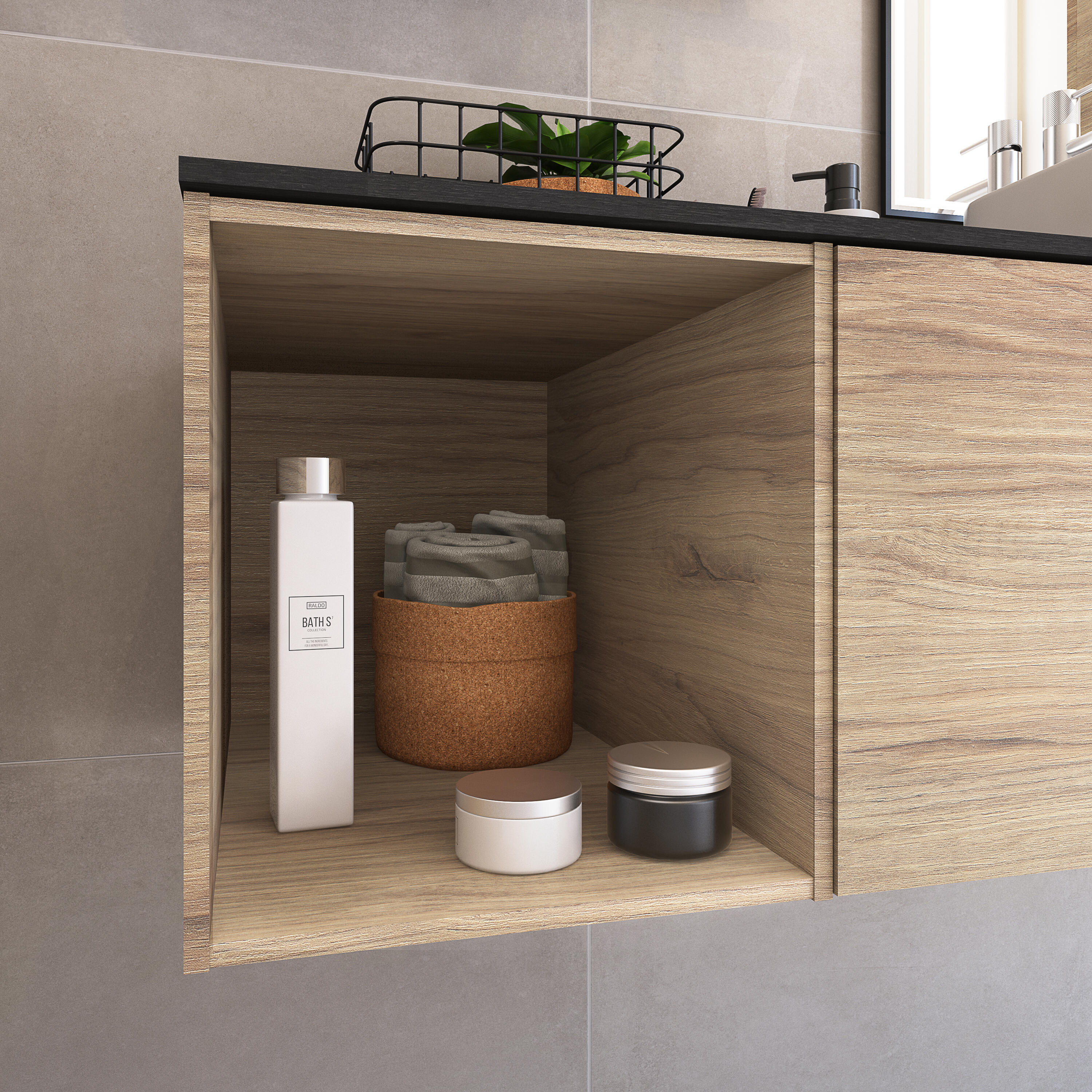 Poignée de meuble Neo, aluminium noir laqué, entraxe 32 mm - 9