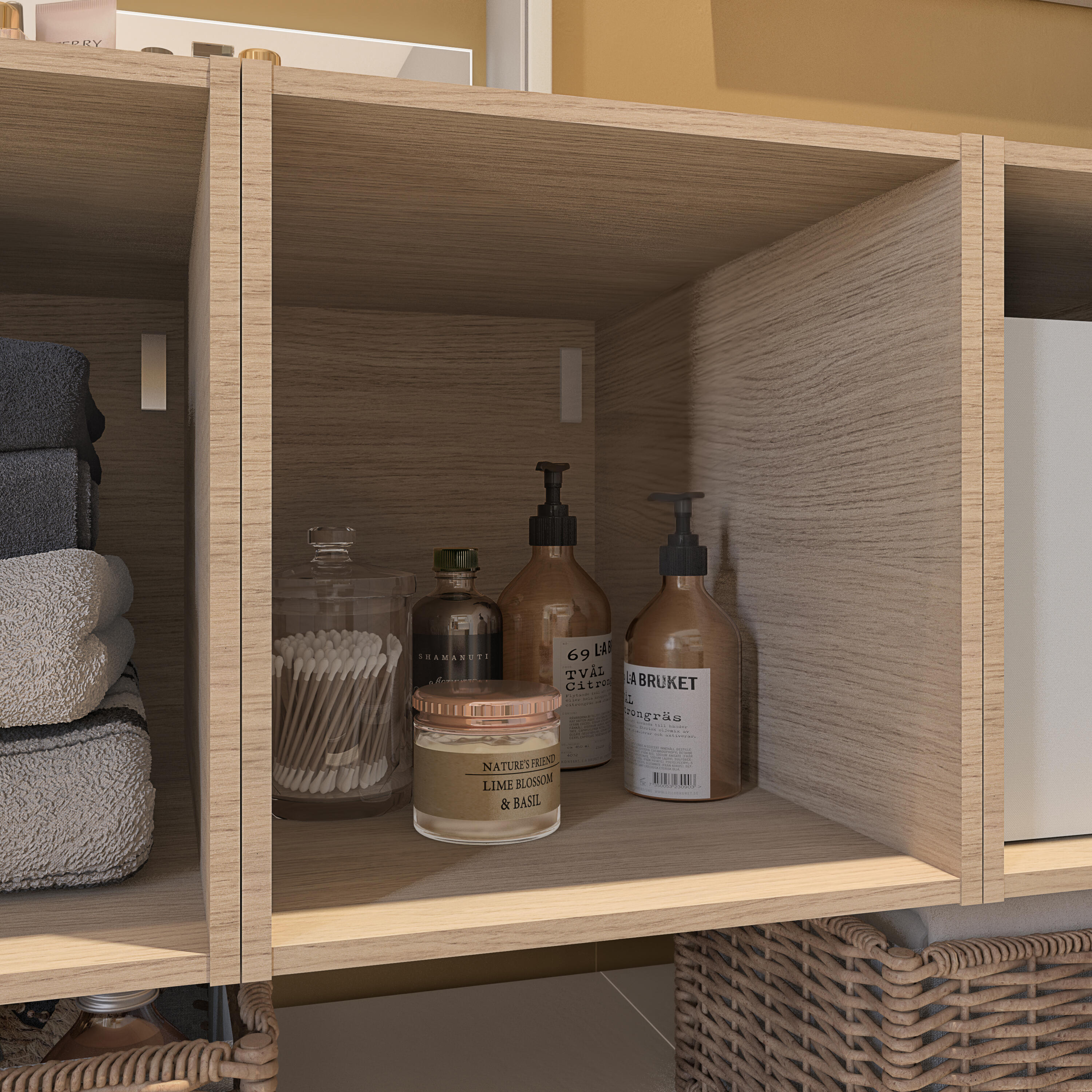 Pensile bagno Neo bianco SENSEA, 1 anta apertura da sinistra P 35 x L 30 x H 90 cm - 3