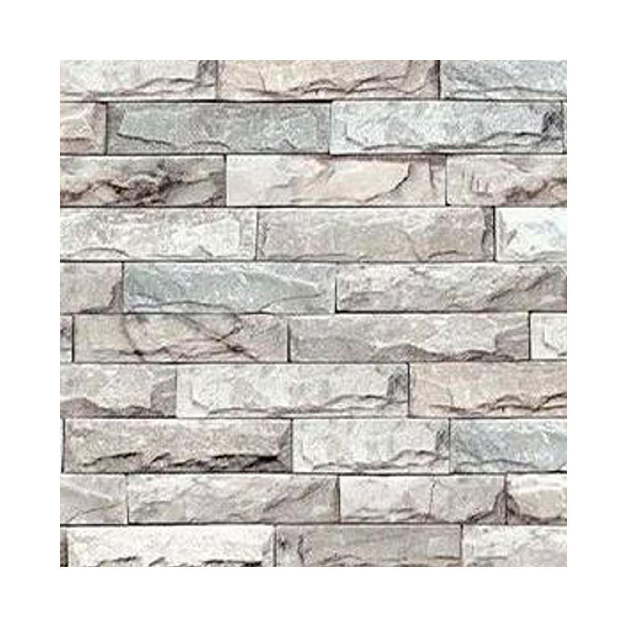 Panou decorativ autoadeziv pentru perete, model piatra gri, 70 x 77 cm