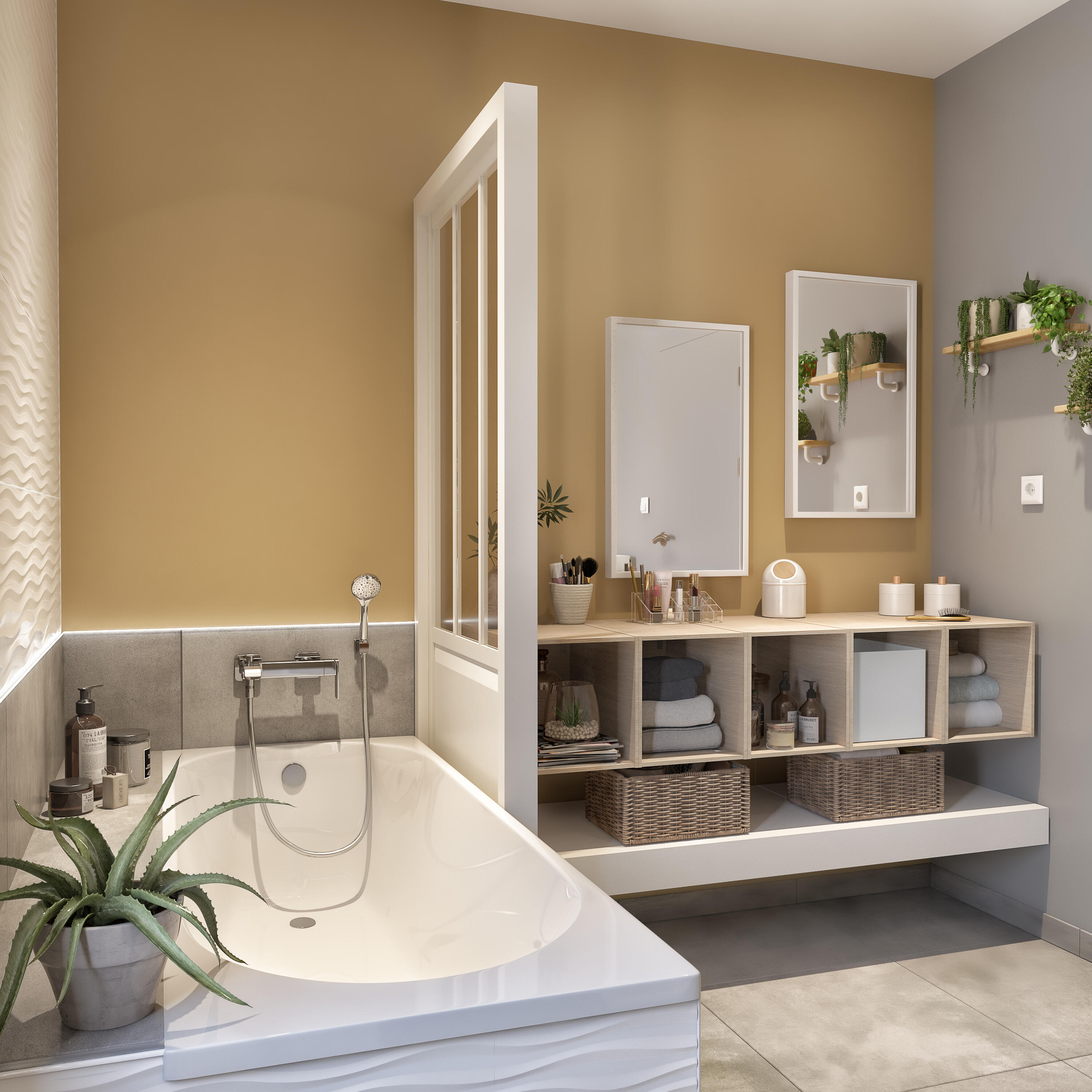 Pensile bagno Neo bianco SENSEA, 1 anta apertura da sinistra P 35 x L 30 x H 90 cm - 5
