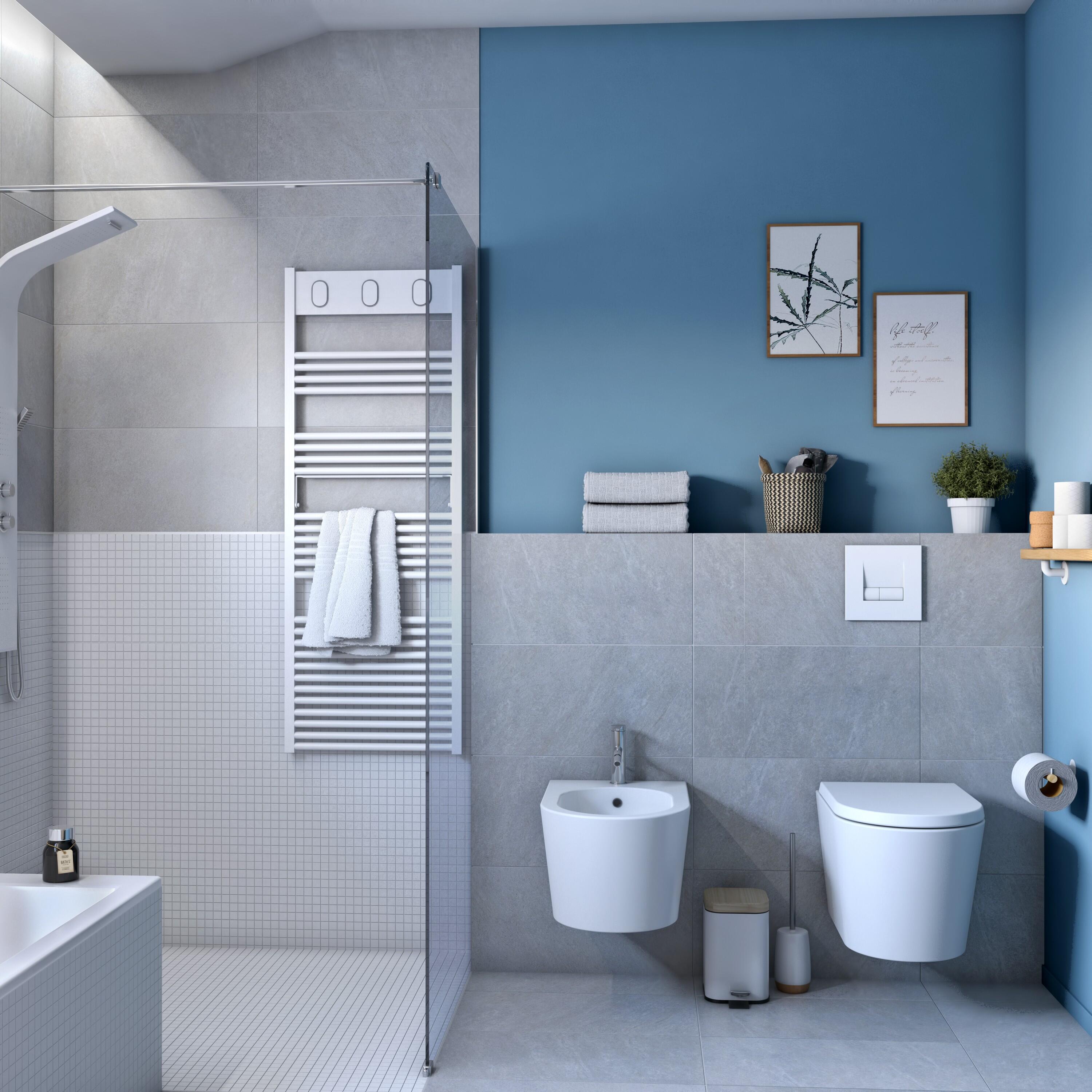 Pensile bagno Neo bianco SENSEA, 1 anta apertura da destra P 35 x L 30 x H 90 cm - 2