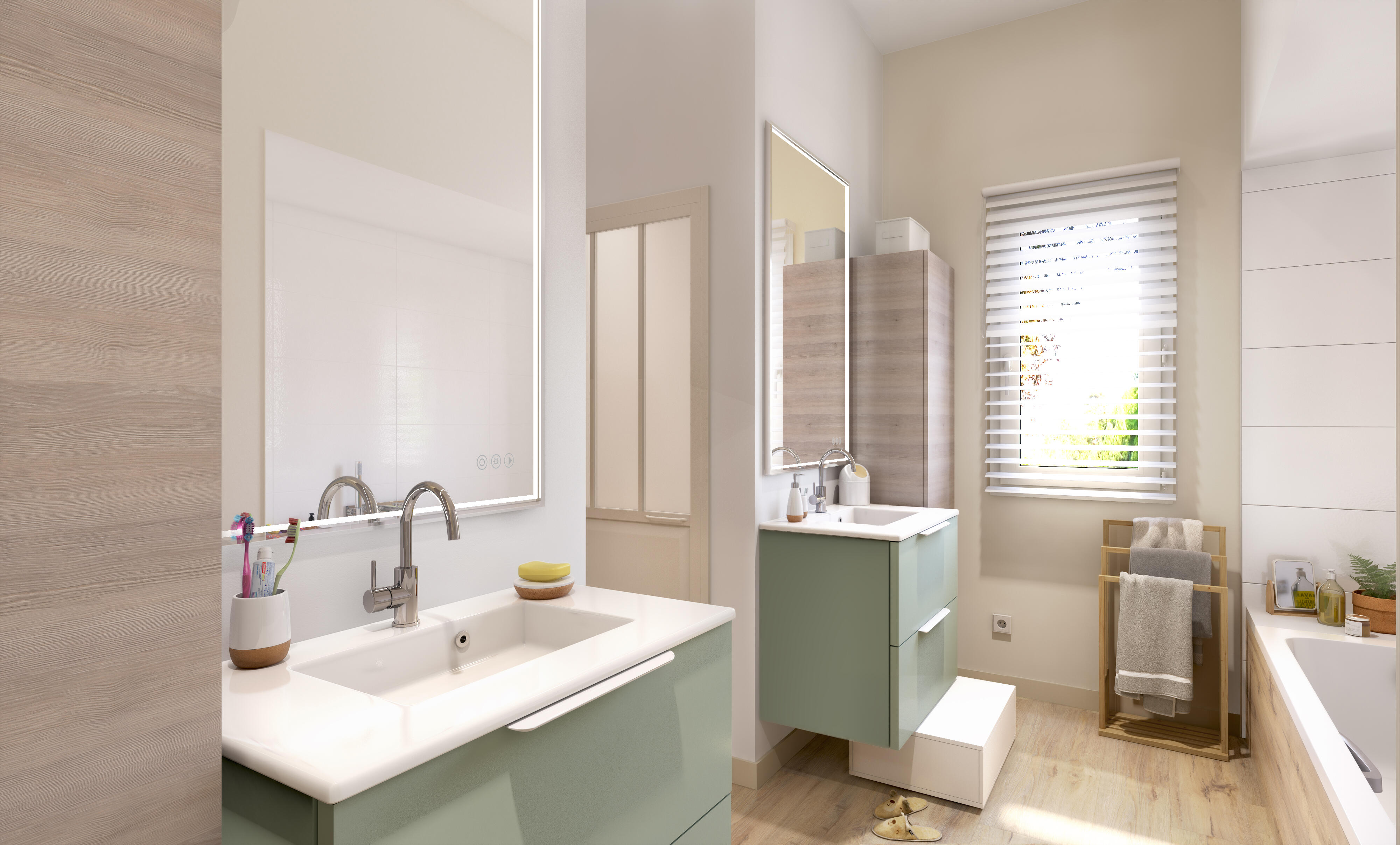 Colonna per mobile bagno Neo SENSEA 1 anta P 35 x L 30 x H 154 cm rovere grigio legno - 2