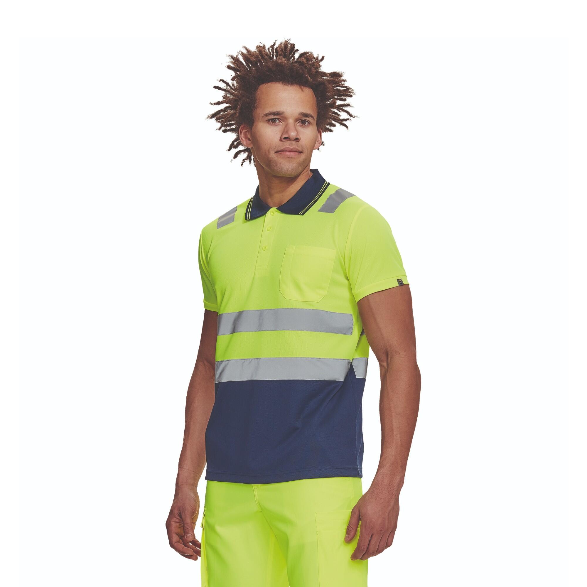 Tricou de lucru Polo Cadiz HV, poliester, marimea 52 (L), galben HV/bleumarin