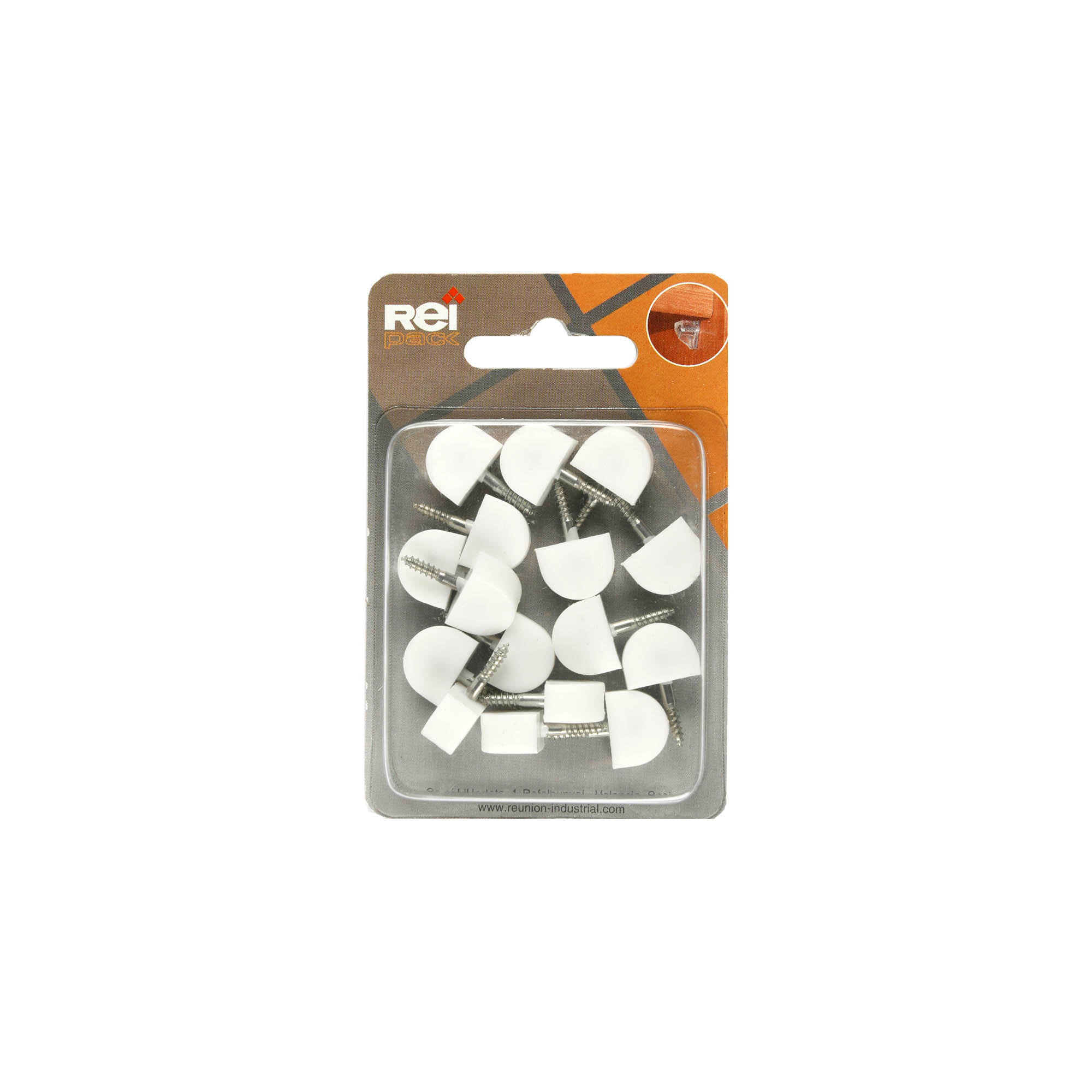 Suport polita, cu surub 10 mm, plastic, alb (set 16 buc)