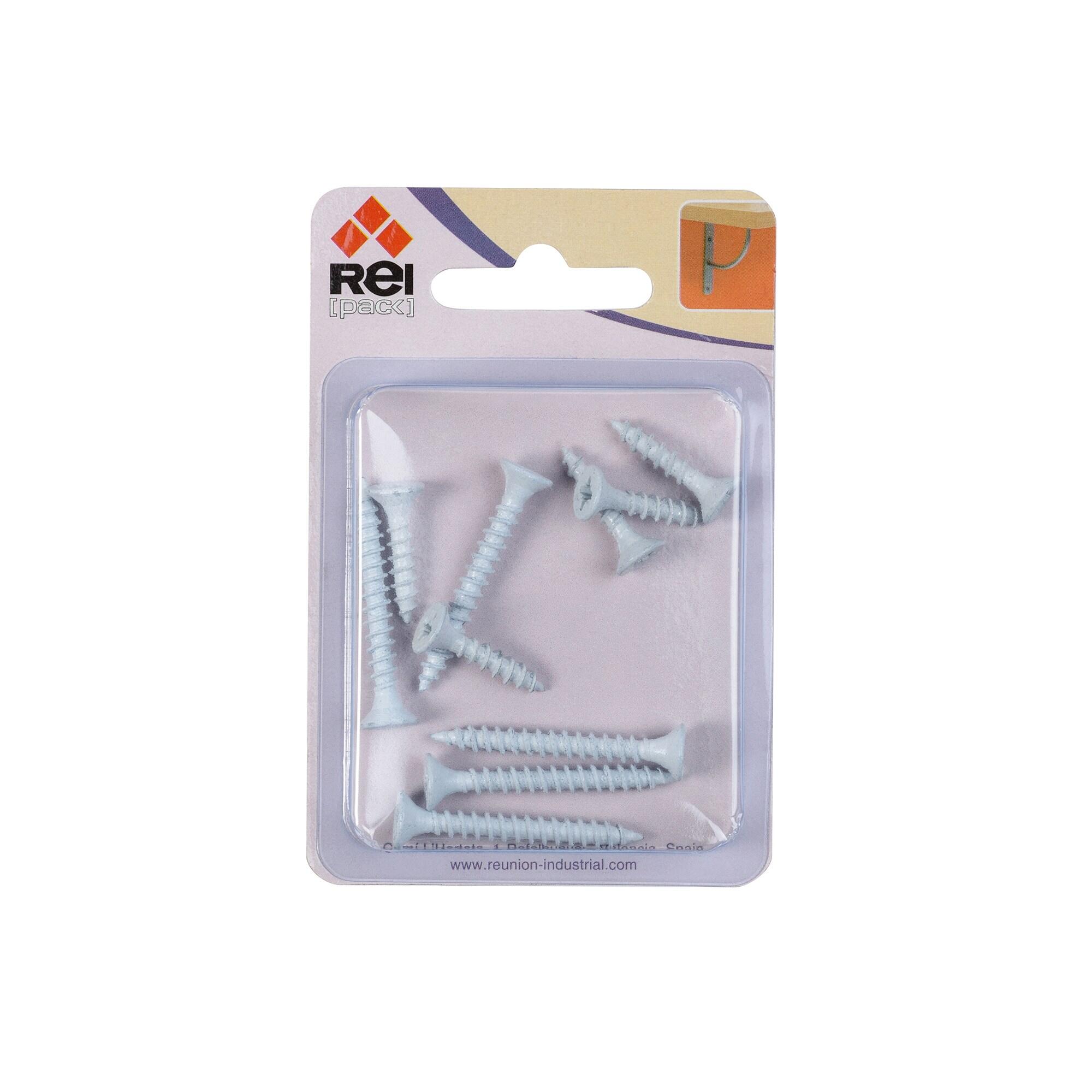 Suruburi pentru balama, M4 x 18 mm, albe (set 5 buc)