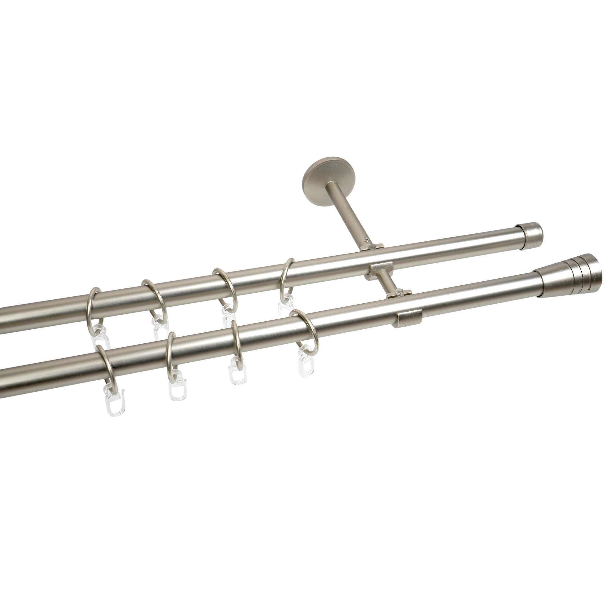 Galerie dubla metal Frida, diametru 19/19 mm, 160 cm, nichel