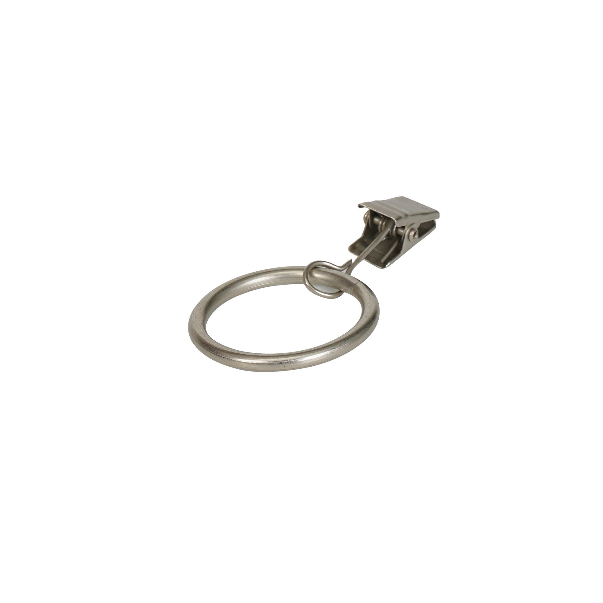 Set 10 inele cu clips, diametru 19 mm, nichel mat 10buc