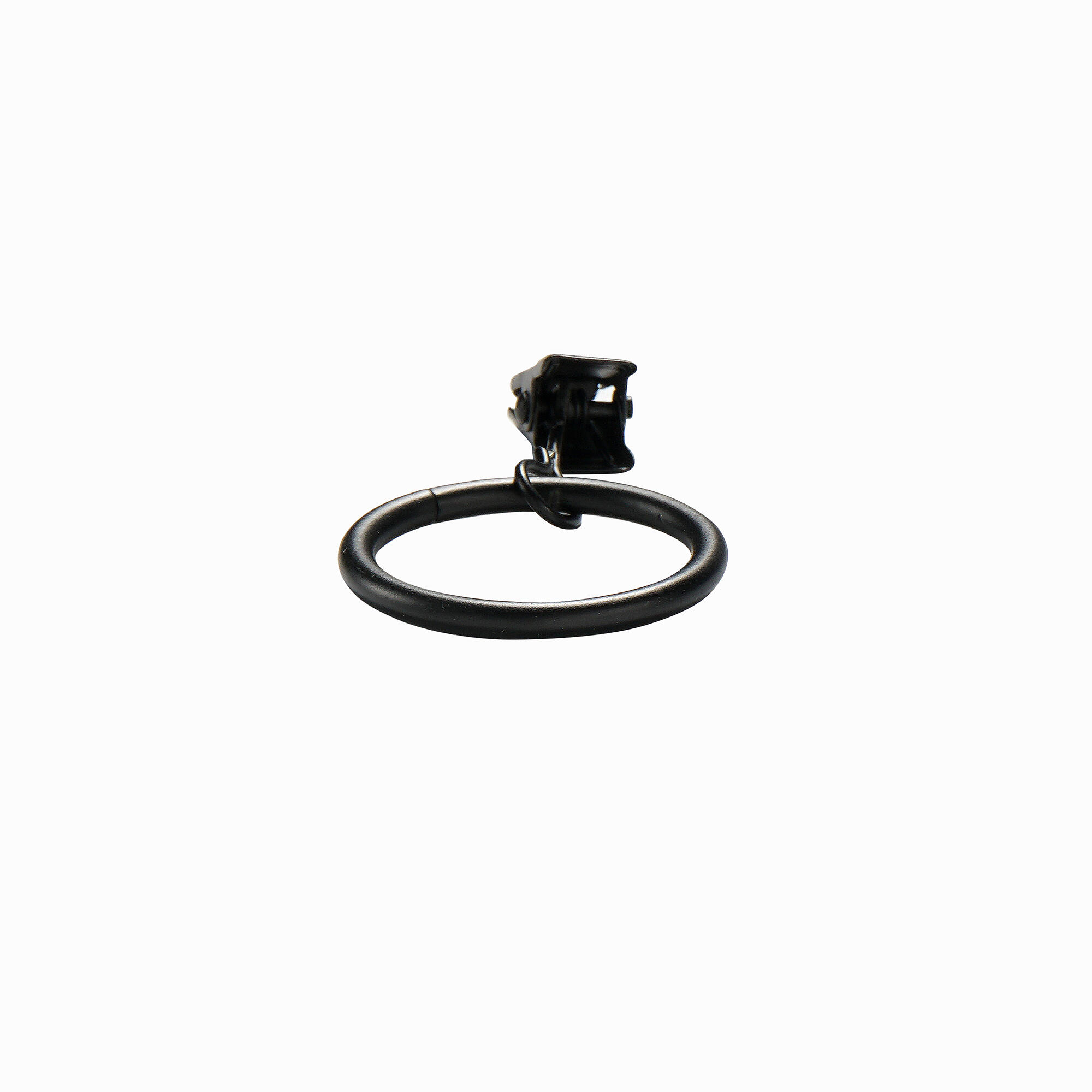 Set 10 inele cu clips, diametru 19 mm, negru 10buc