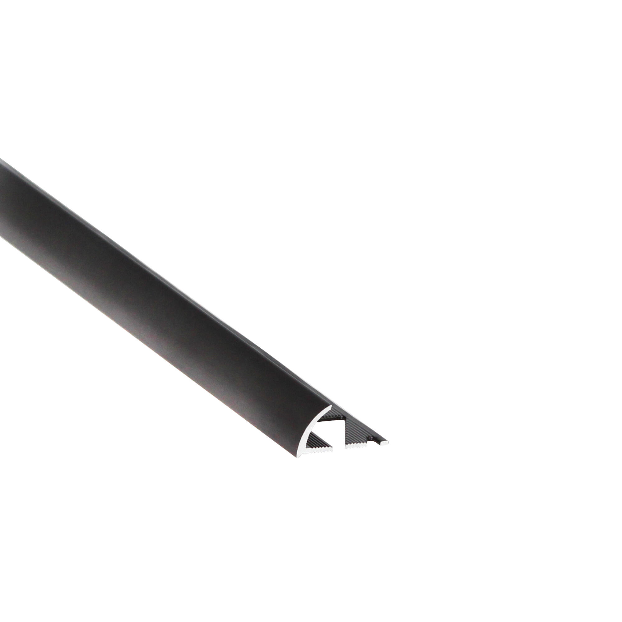 Profil aluminiu pentru colt exterior, 12 mm, L 2.5 m, negru, mat