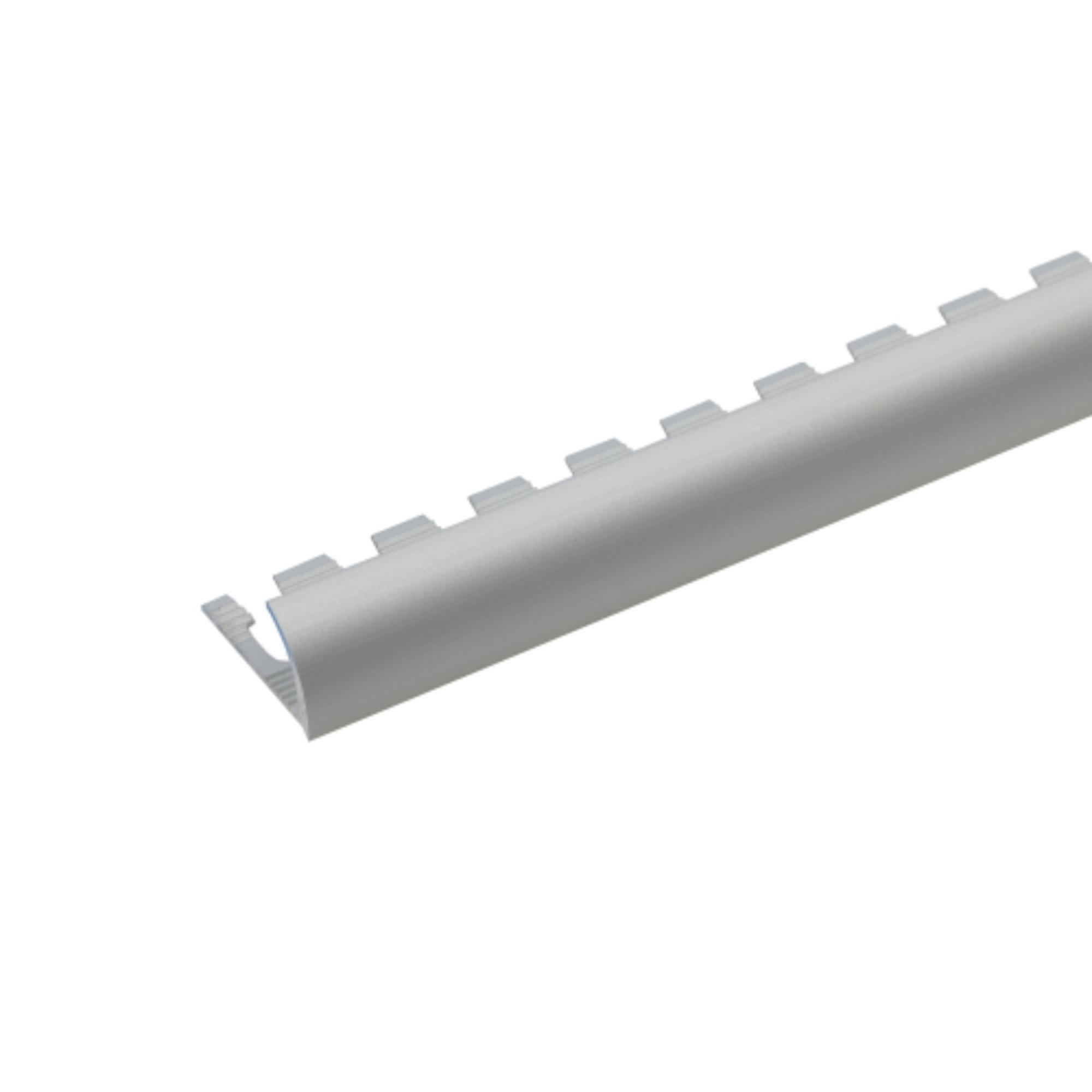 Profil aluminiu flexibil pentru colt exterior, 12 mm, L 2.5 m, argintiu, mat