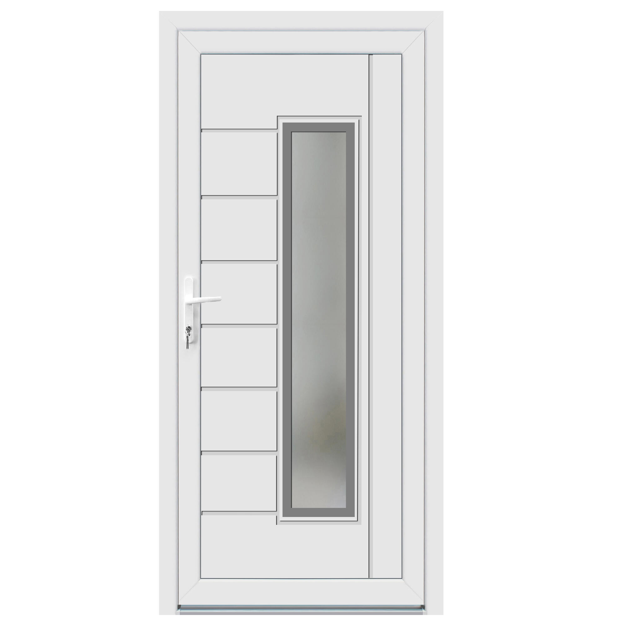 Usa PVC exterior, Corfu, 96 x 205 cm, deschidere dreapta, alba