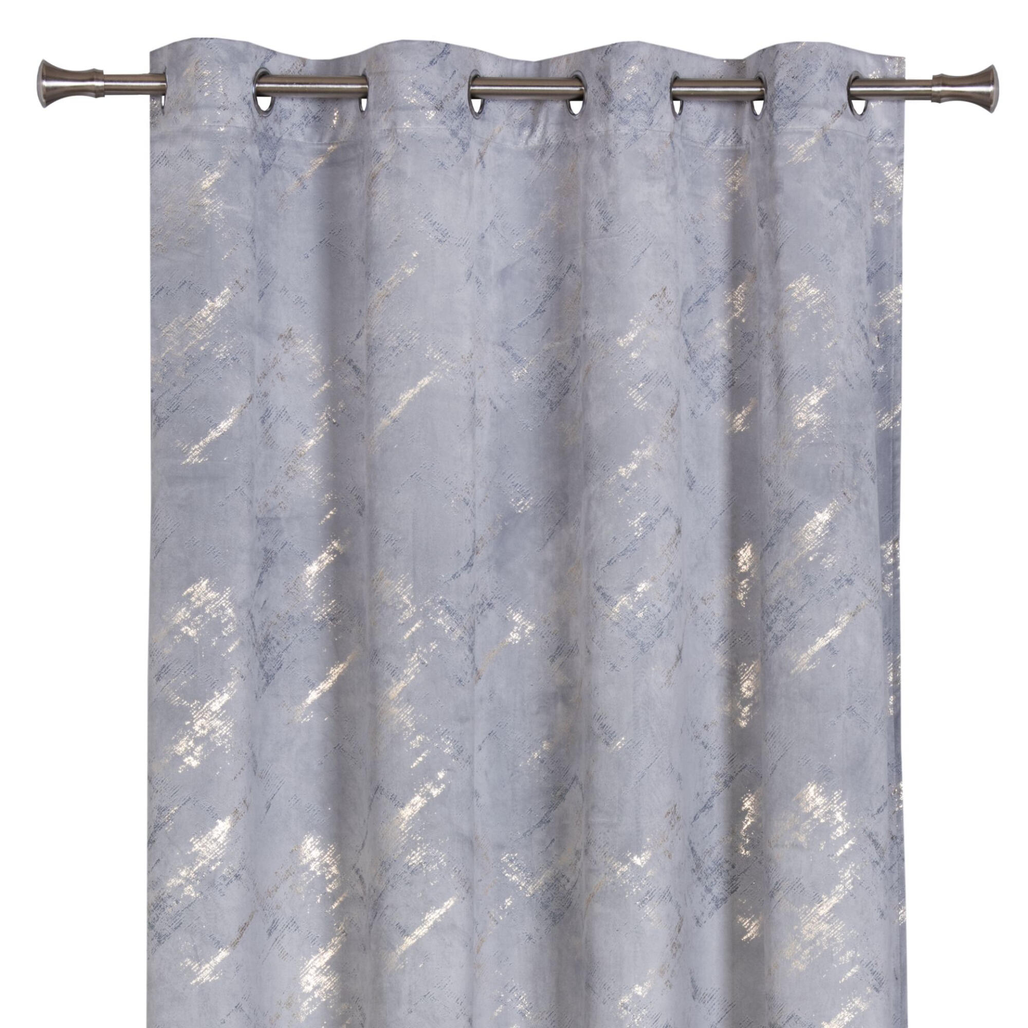 Draperie 140 x 260 cm, Glare, cu inele, gri