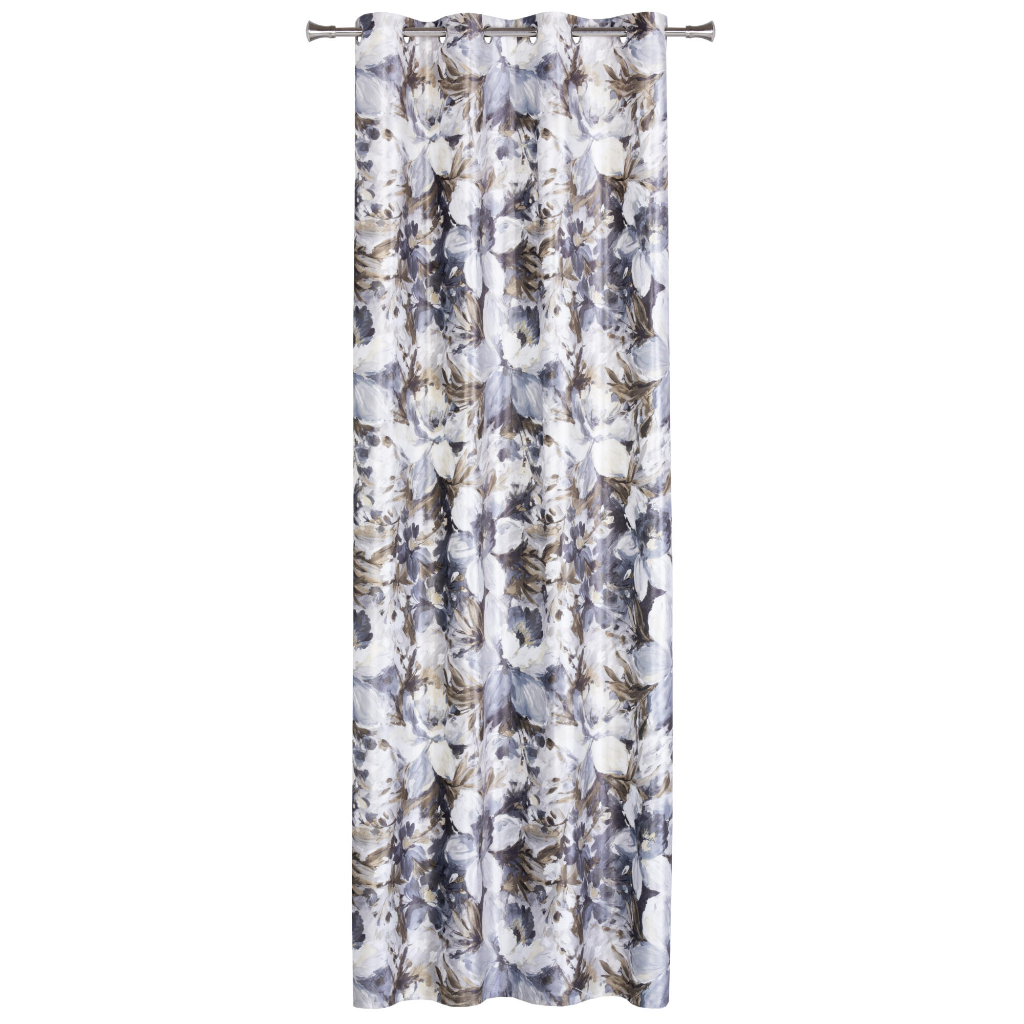 Draperie 140 x 260 cm, Mori, cu inele, gri/olive