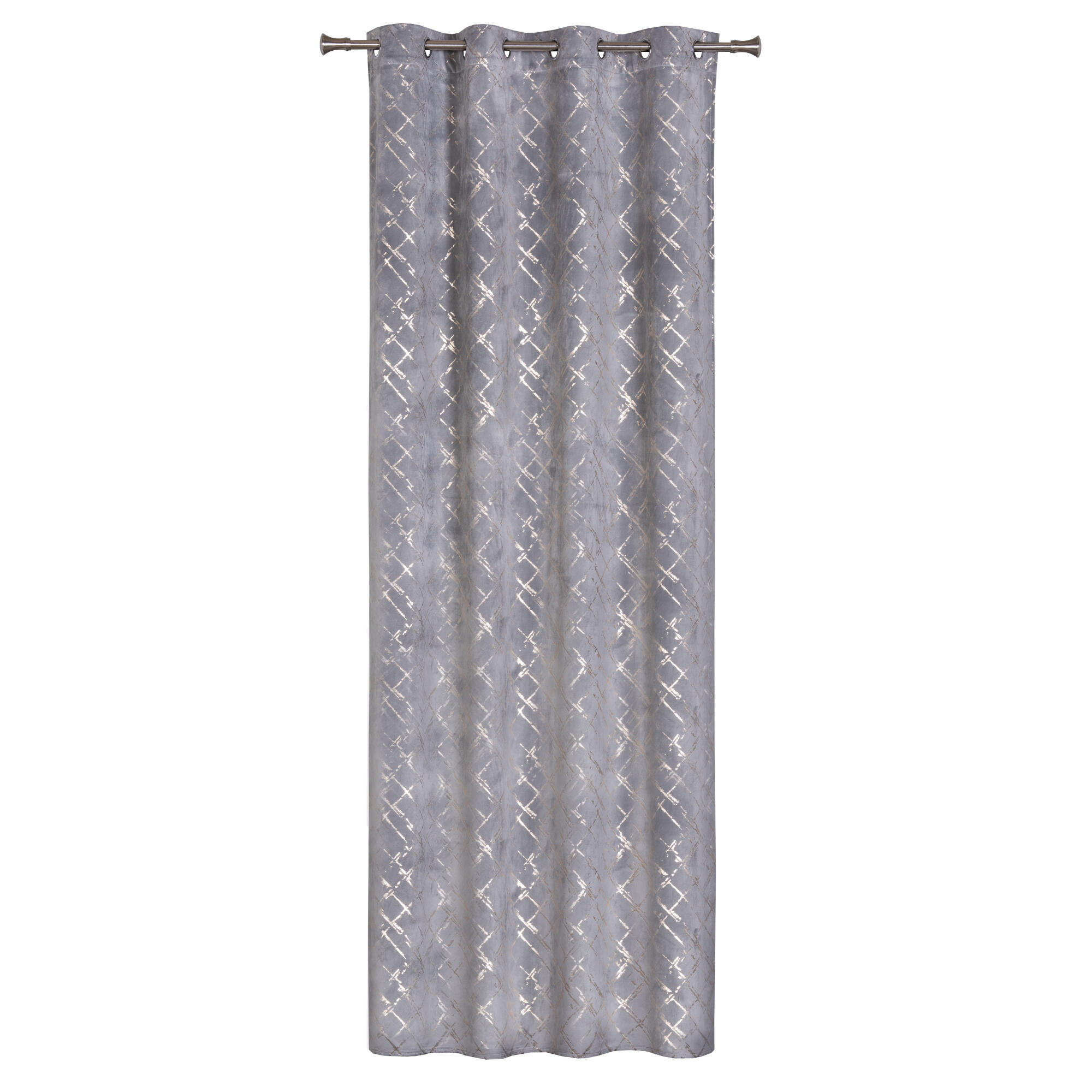 Draperie 140 x 260 cm, Shine, cu inele, gri