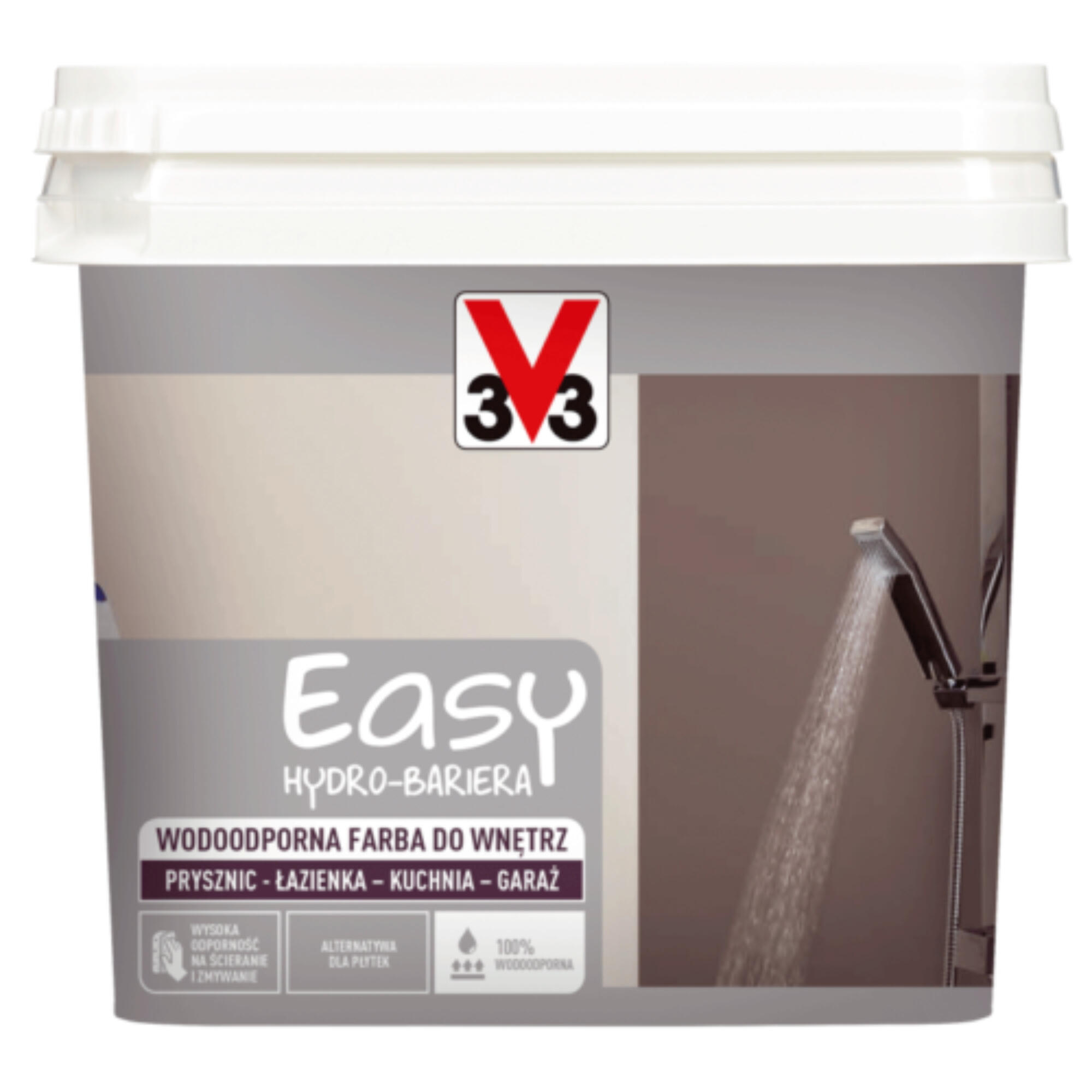 Vopsea hidrofuga pe baza de apa V33, pentru baie, taupe, aspect satinat, 0.75 L