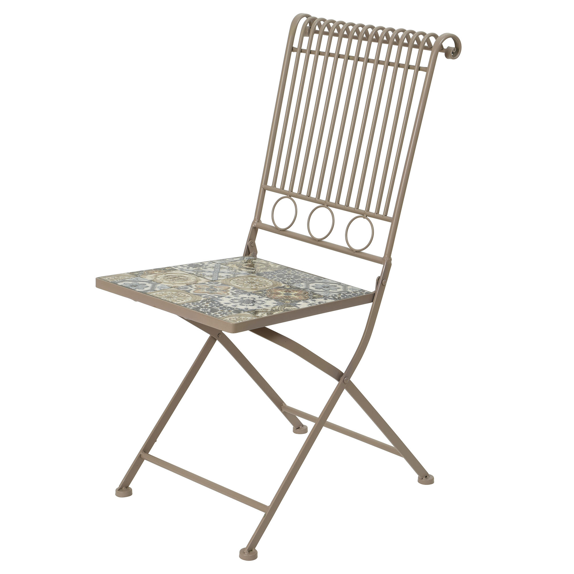 Scaun gradina Toulouse Mozaic, pliabil, metal, bej