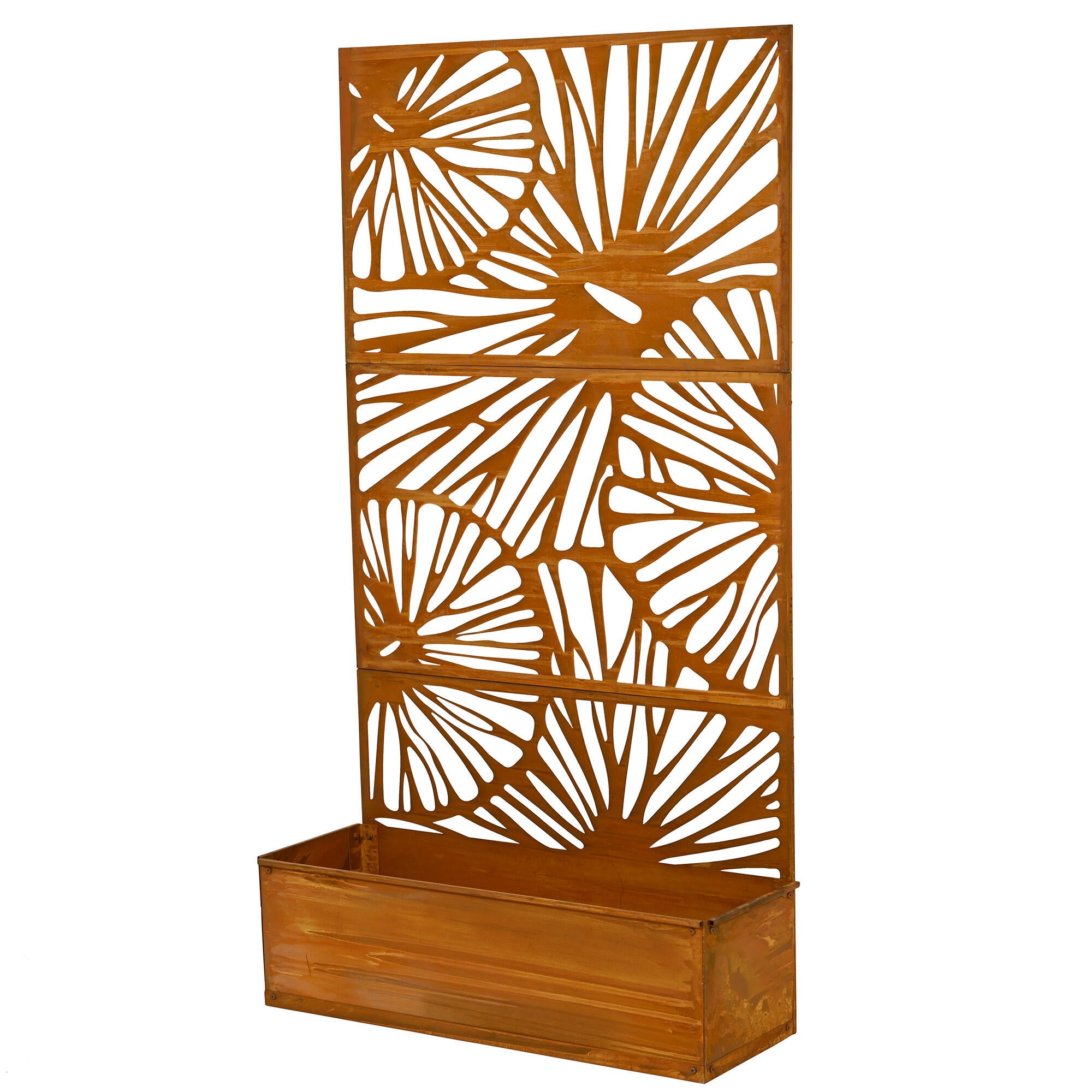 Jardiniera de gradina, model floare, metal, 92 x 32 cm, H 173 cm
