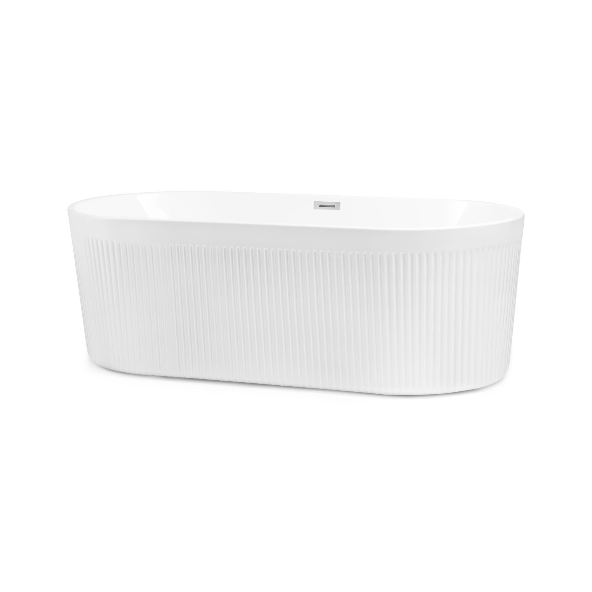 Cada freestanding, cu aeromasaj, Evia riflata, 80 x 170 cm, alb