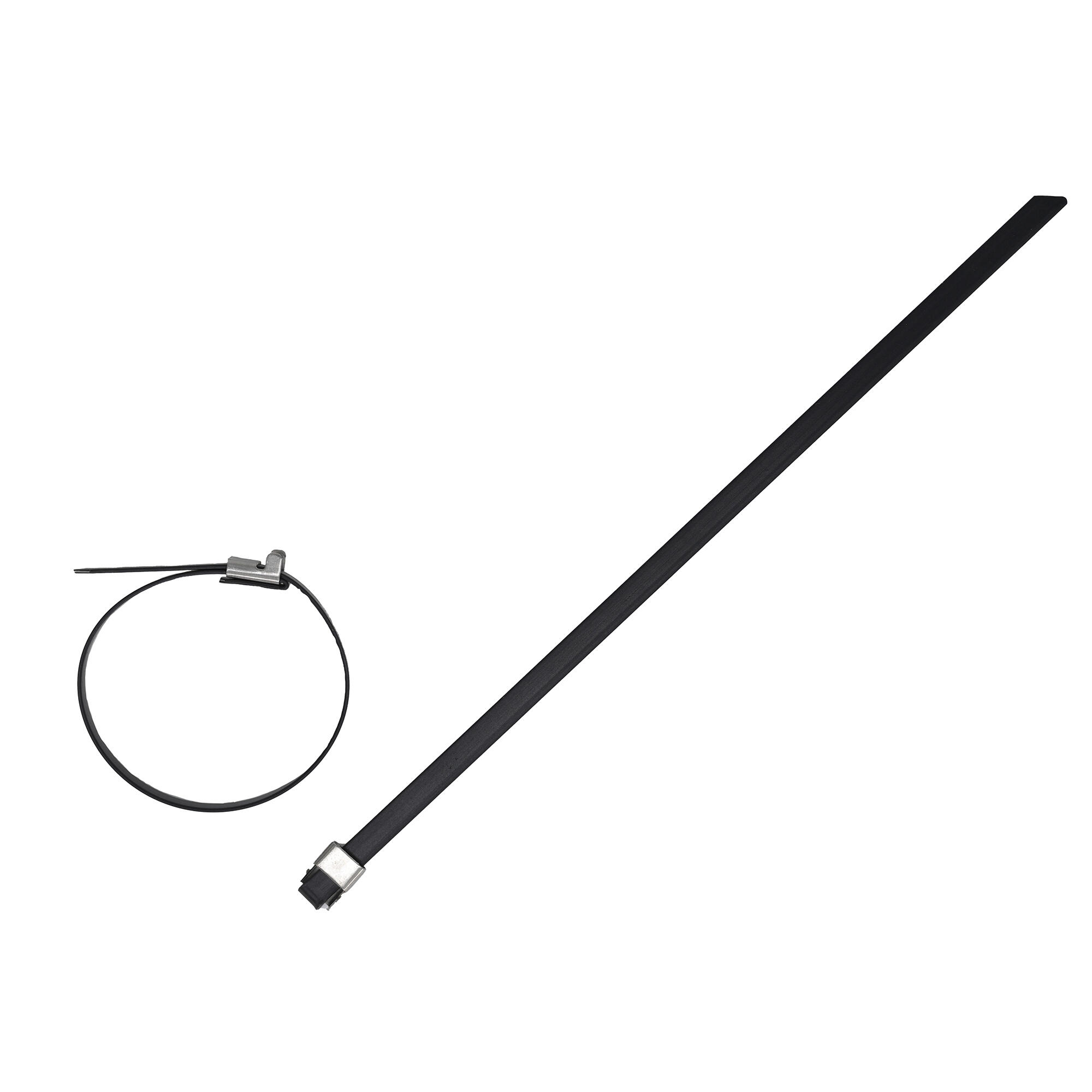 Coliere metalice, 200 x 5.4 mm, negru, (set 25 buc)