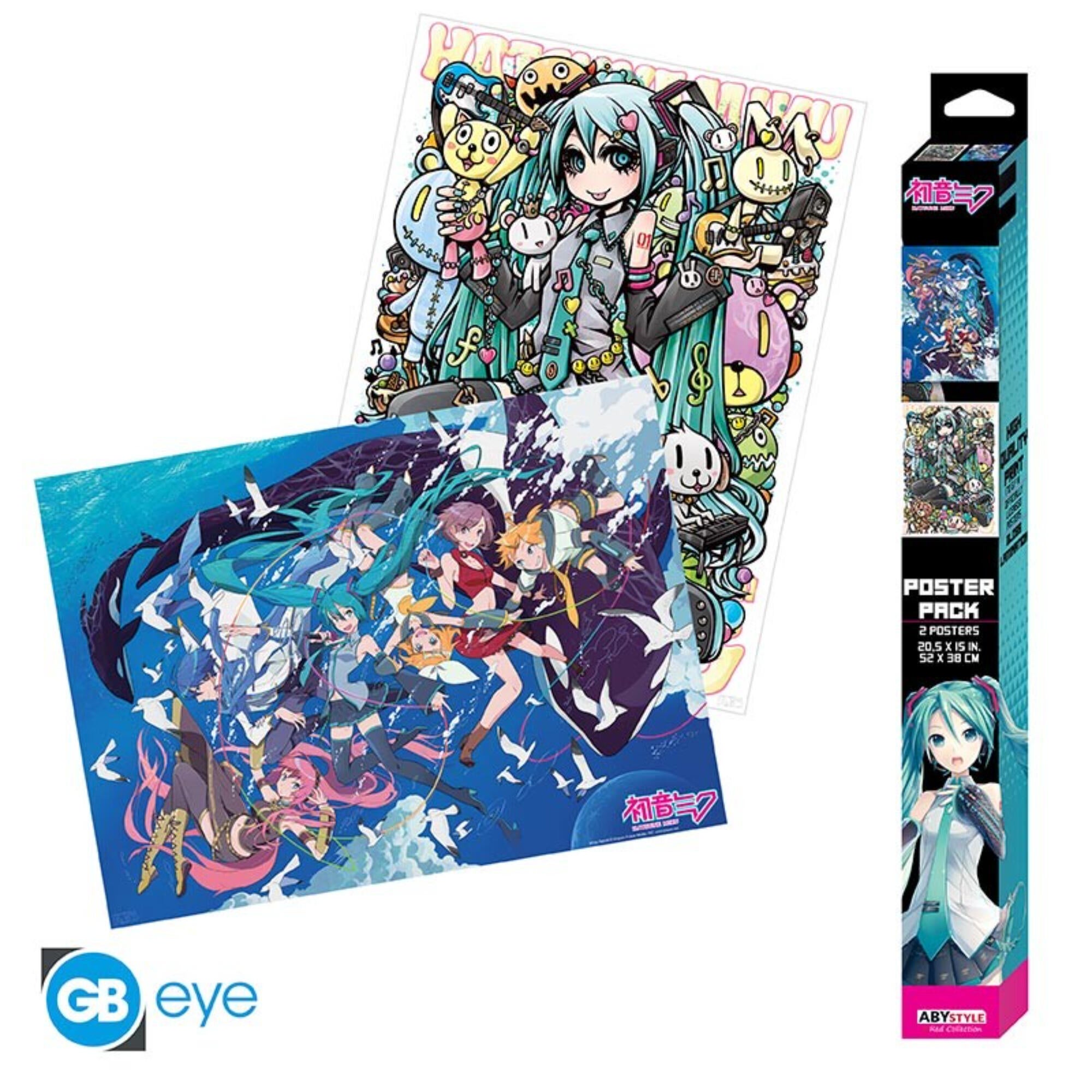 Set 2 postere fara rama, Hatsune Miku, 52 x 38 cm 2buc