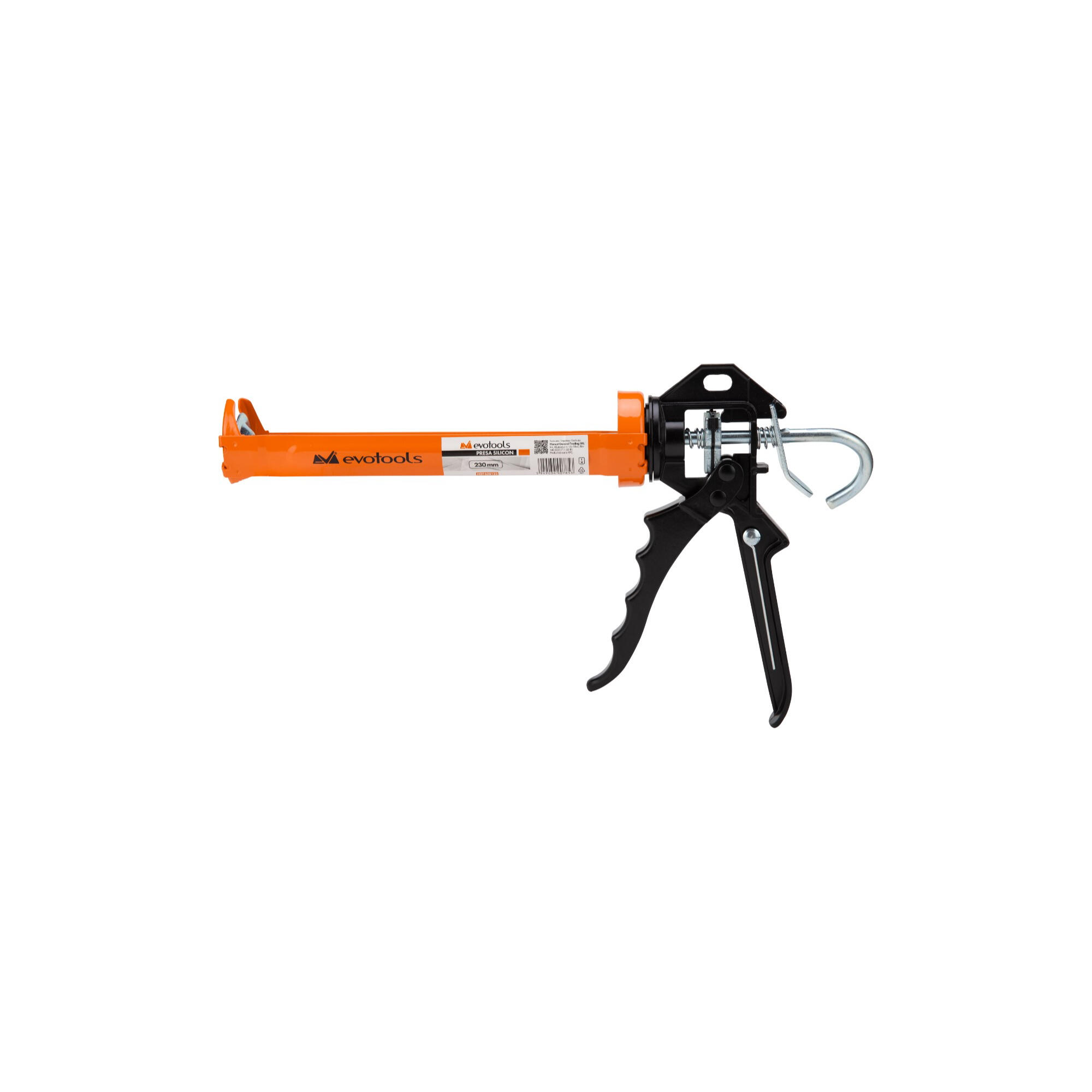 Pistol manual Evotools pentru silicon, lungime tub 225 mm, otel