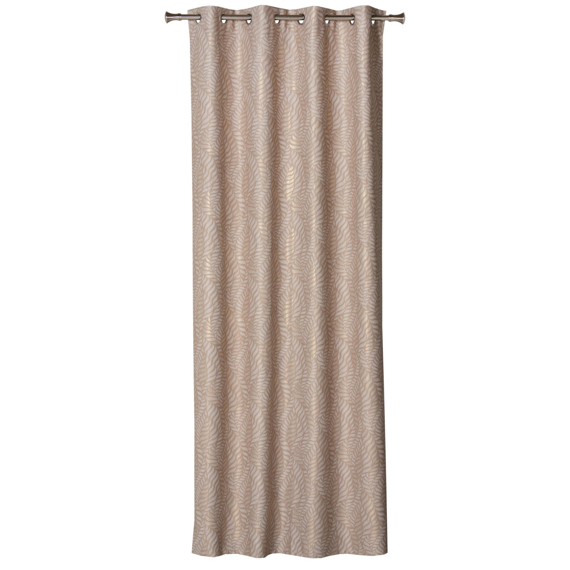 Draperie 140 x 260 cm, Alloro, cu inele, cappuccino/auriu