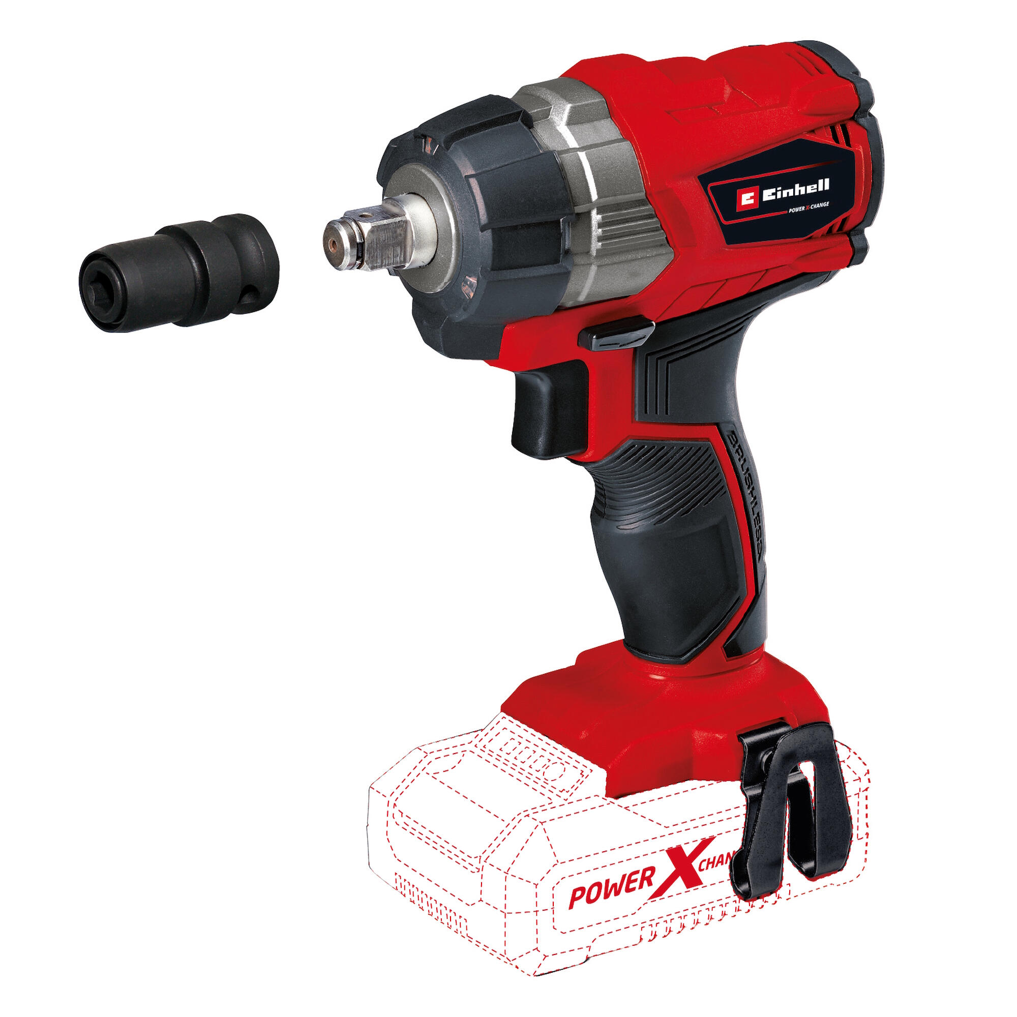 Cheie cu impact pe acumulator, Einhell Professional TP-CW 18/270 Li BL-Solo, 18 V, acumulator neinclus
