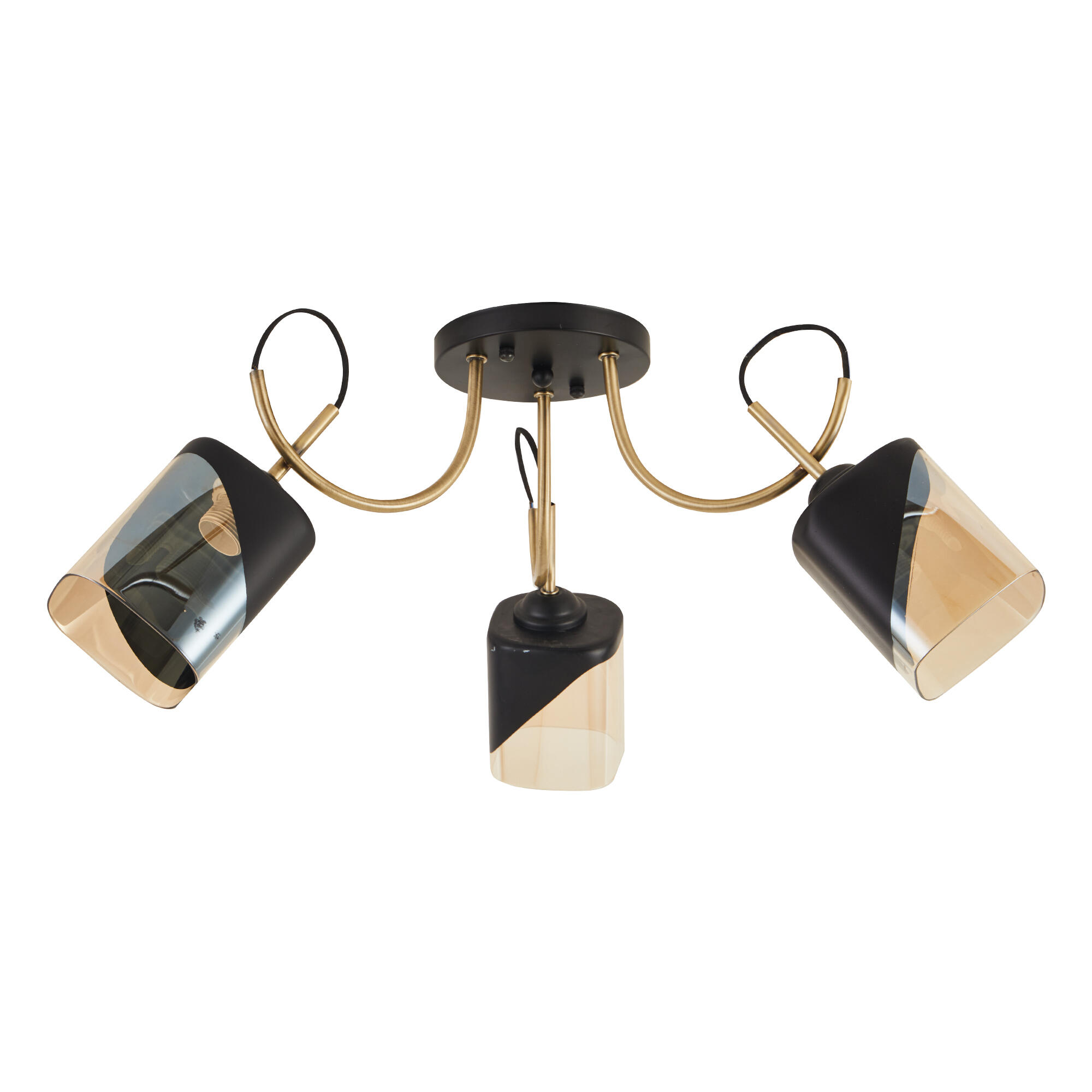 Lustra Smoky, 3 x E27, 60 W, IP20, negru-auriu