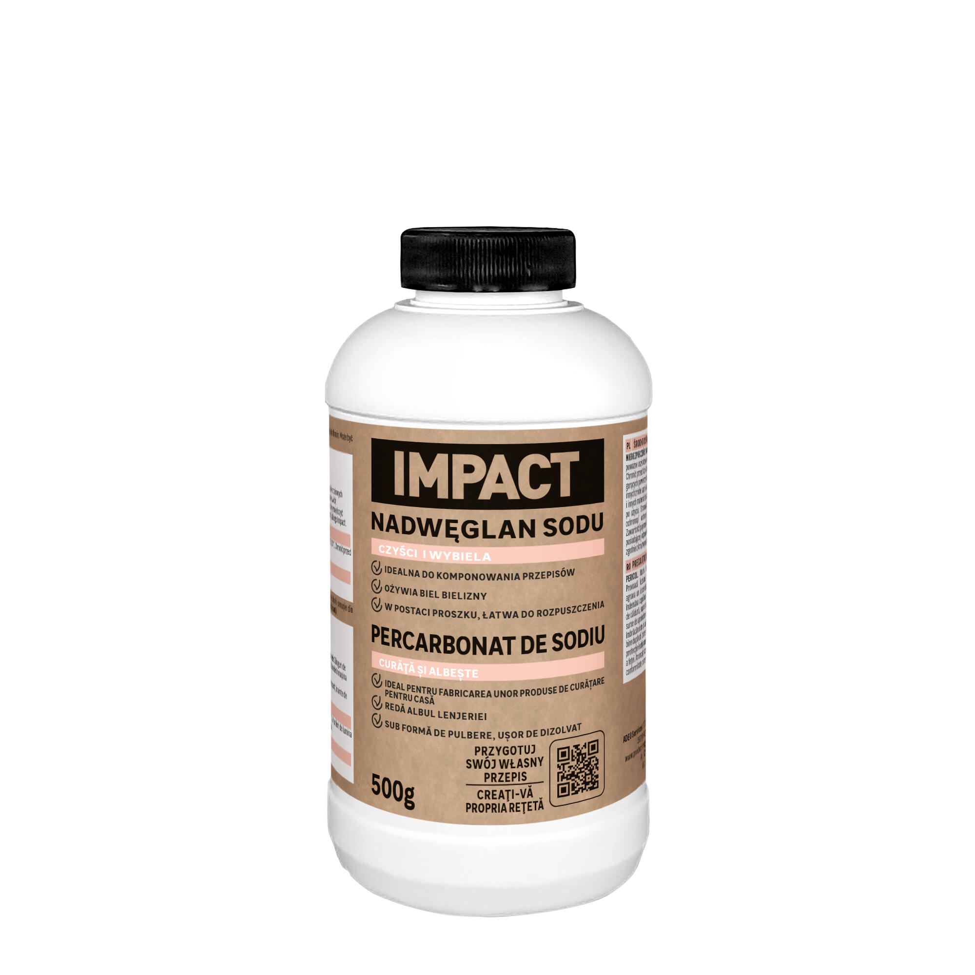 Percarbonat de sodiu pudra, pentru eliminare pete si albire tesaturi, Impact, 500 G
