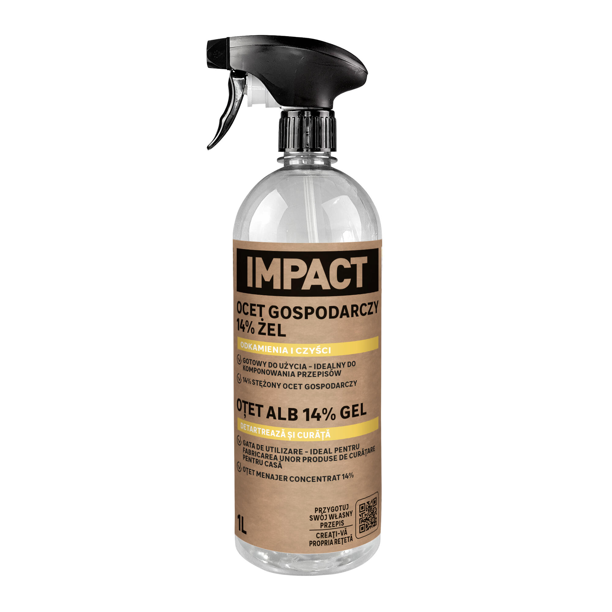 Otet alb gel, concentratie 14%, pentru indepartarea calcarului, Impact, 1 L