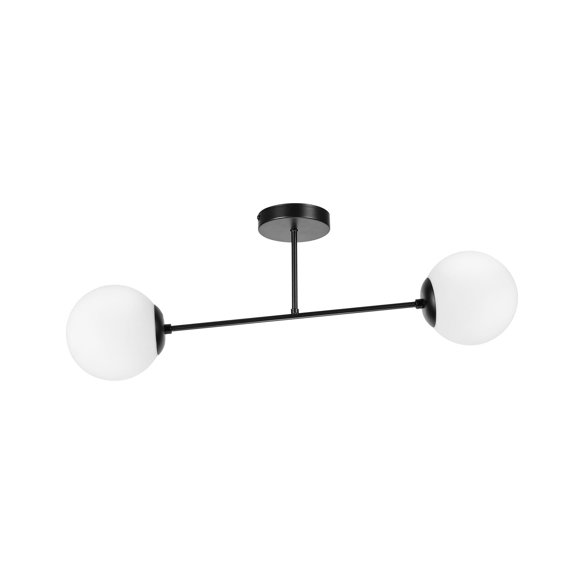 Lustra Zhara, 2 x E27, 15 W, alb-negru