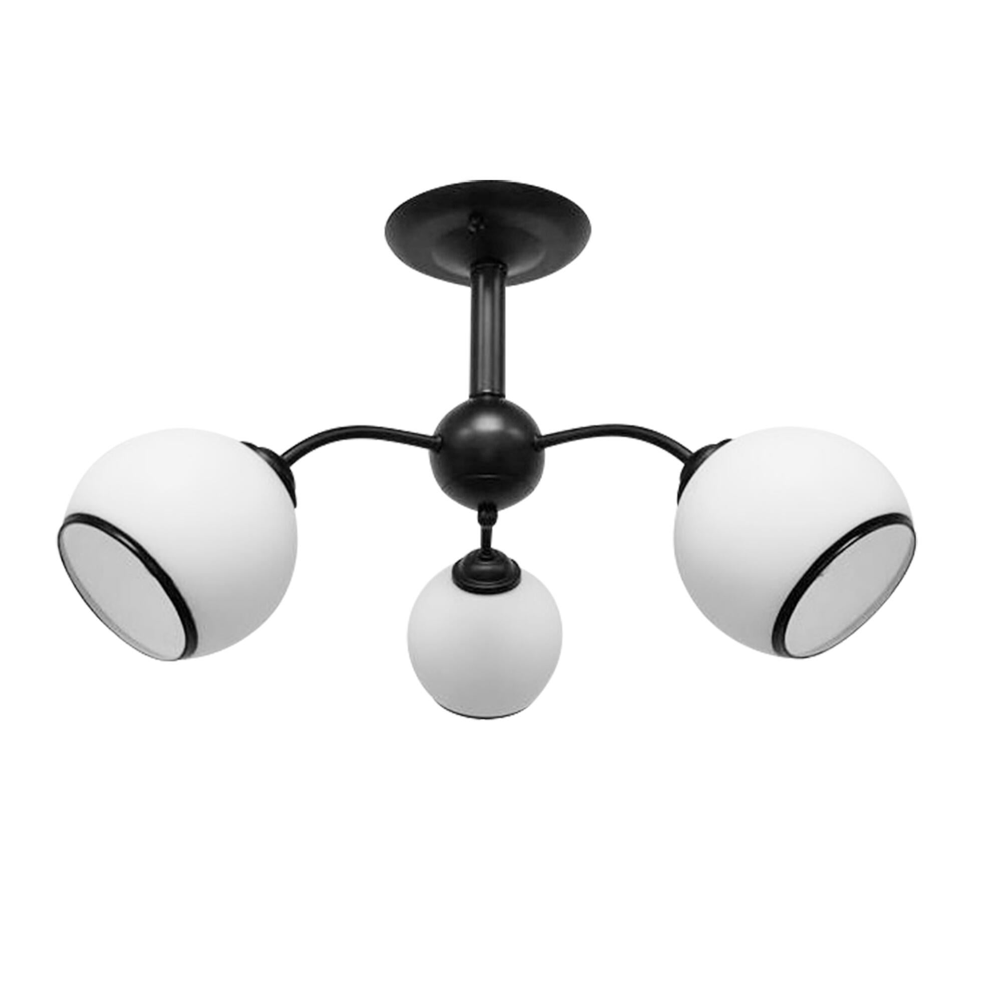 Lustra Marinen, 3 x E27, 40 W, alb-negru