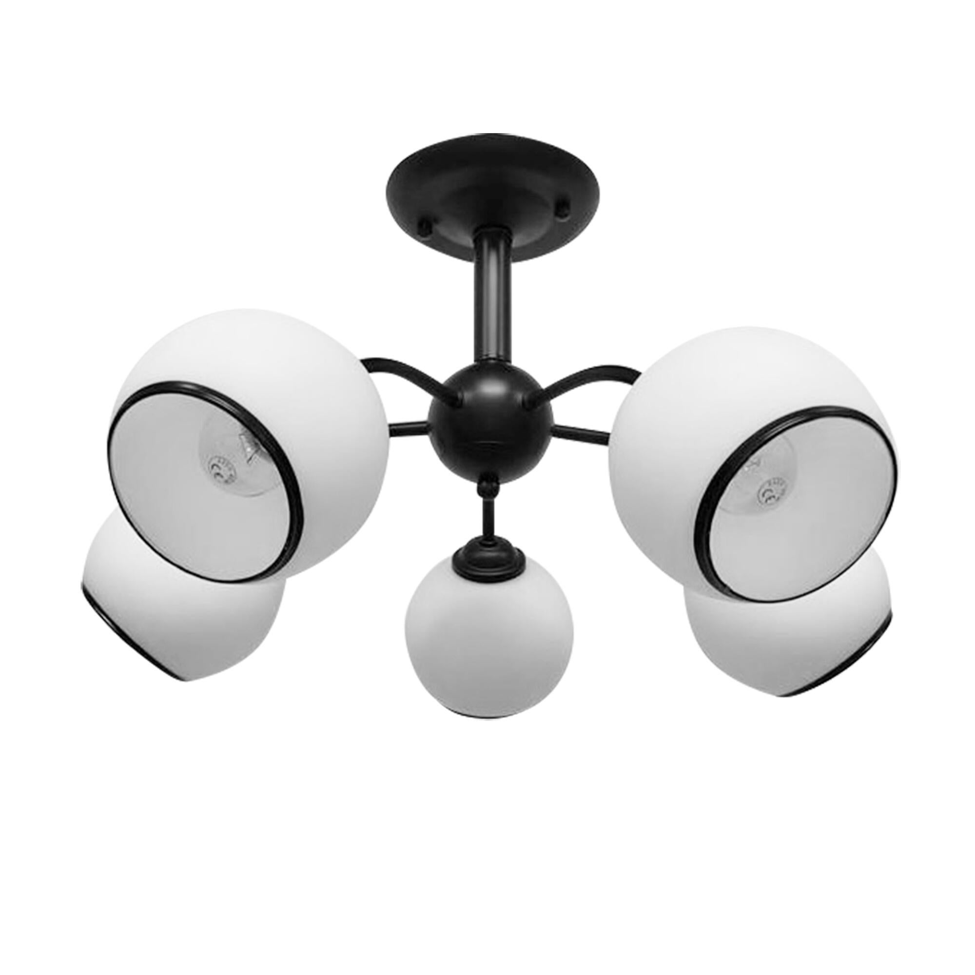 Lustra Marinen, 5 x E27, 40 W, alb-negru