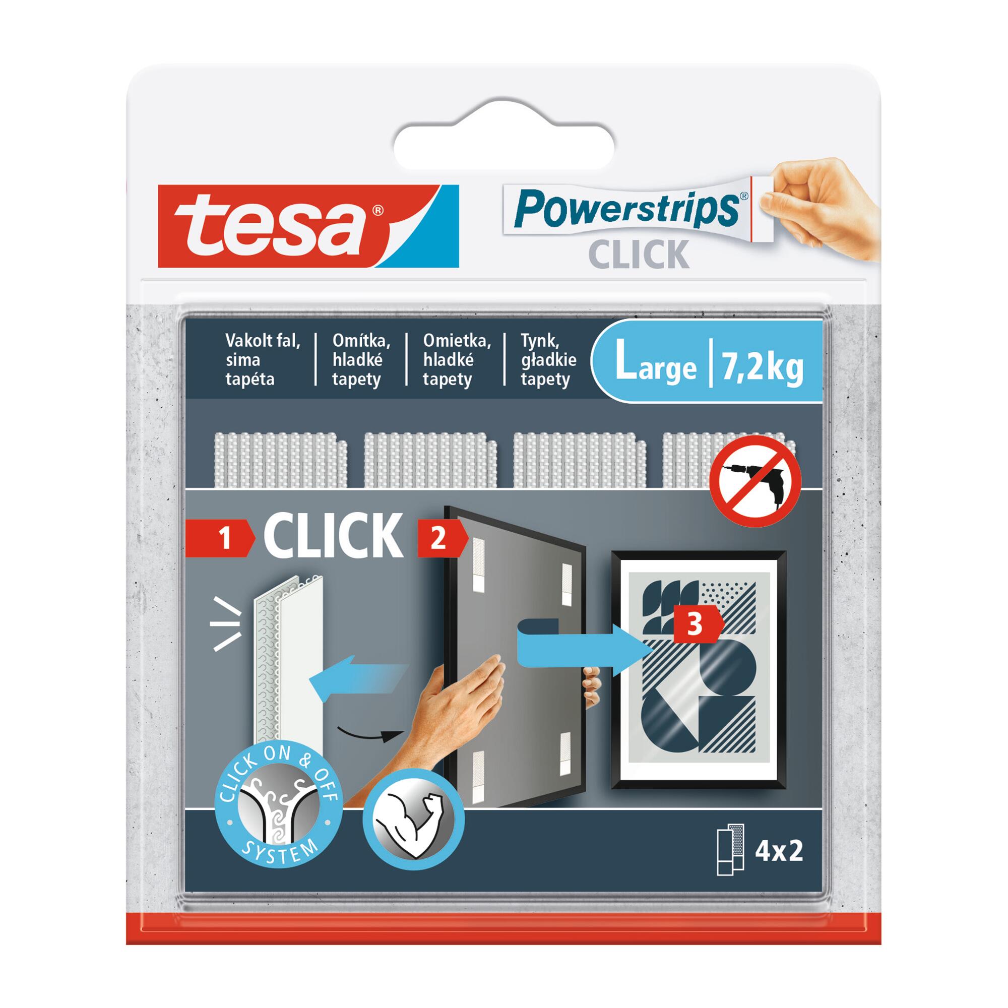 Banda velcro Powerstrips, pentru tablouri mari, max 7.2 kg, alb (set 4 buc)