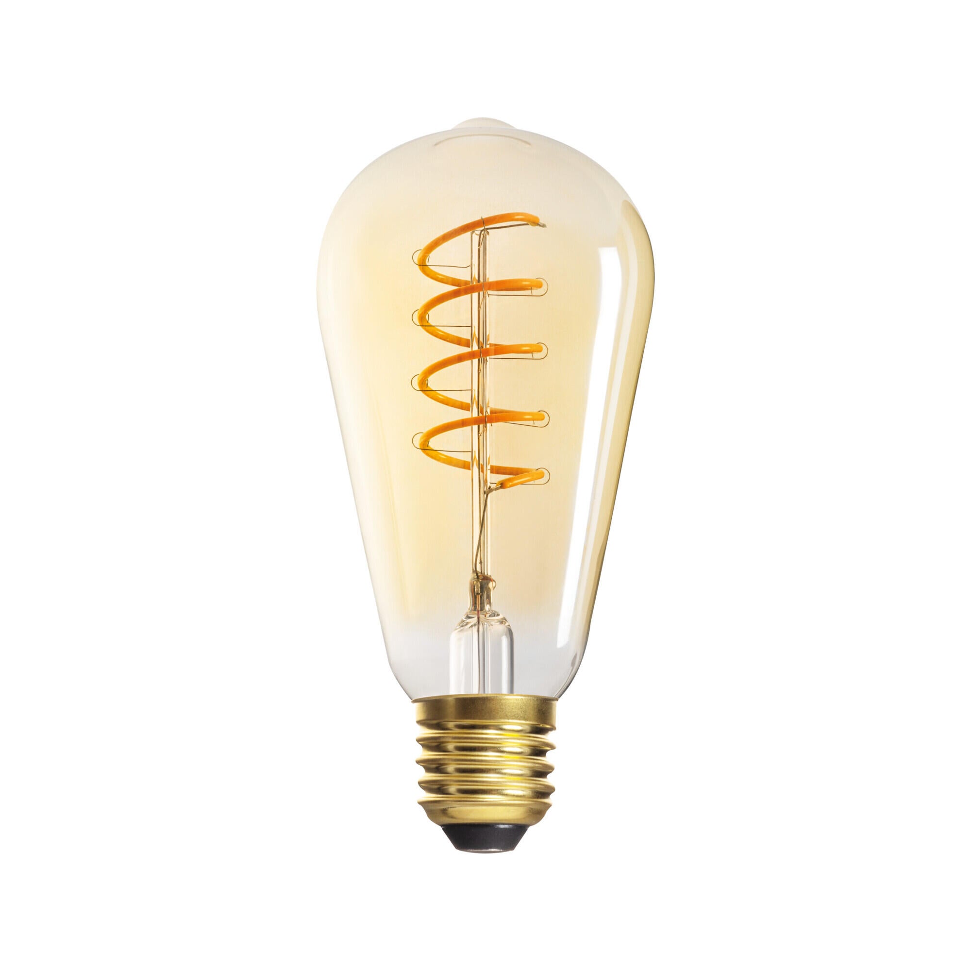 Bec XLED decorativ, E27, ST64, 4 W, alb cald, 250lm, tip Edison, amber