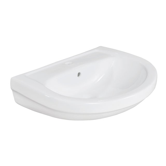 Lavabo sospeso semicerchio Lake H 13.5 x P 45.5 cm in ceramica bianco