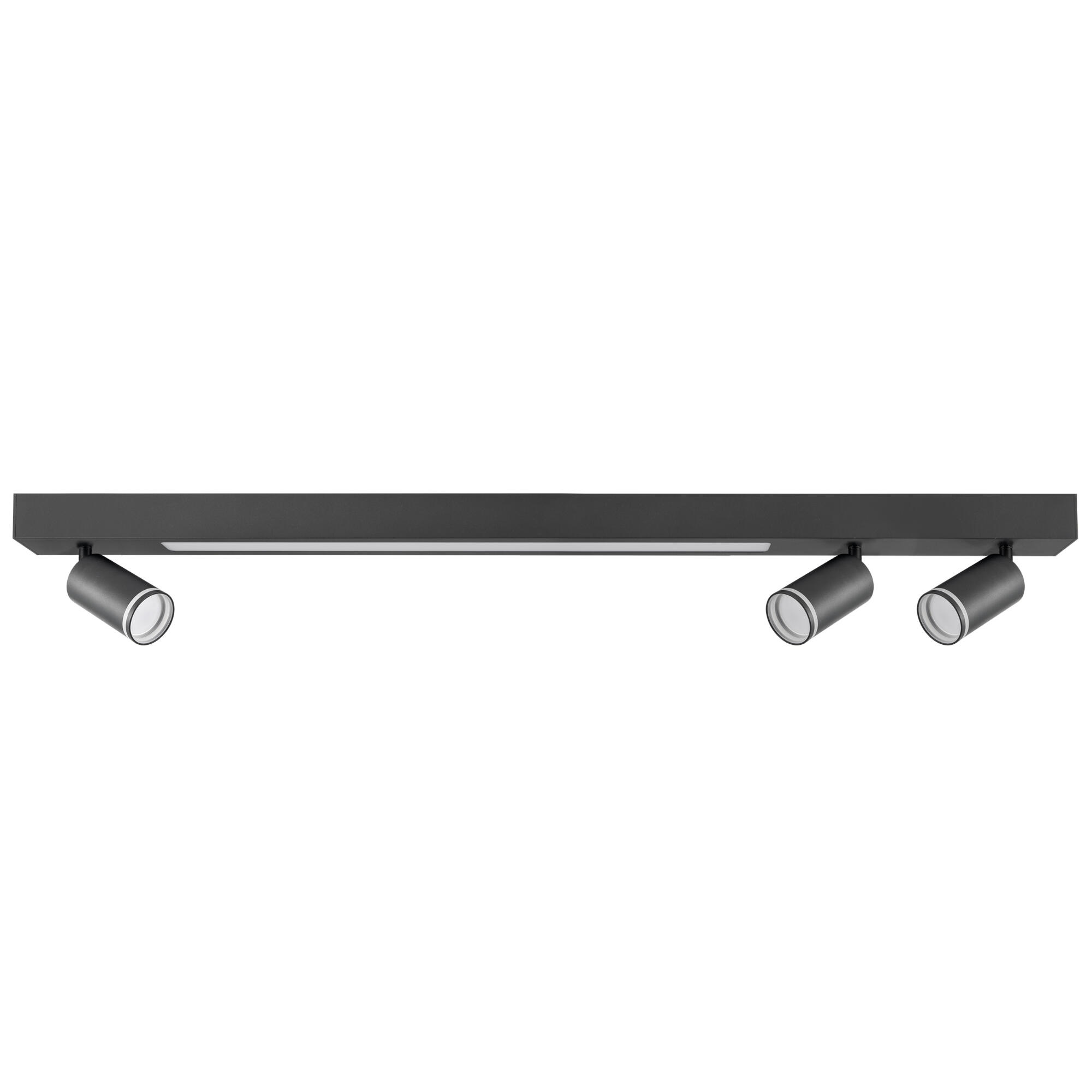 Spot pe bara, 3 x GU10, 10 W si LED, alb neutru, 4000K, 24 W, 1800lm