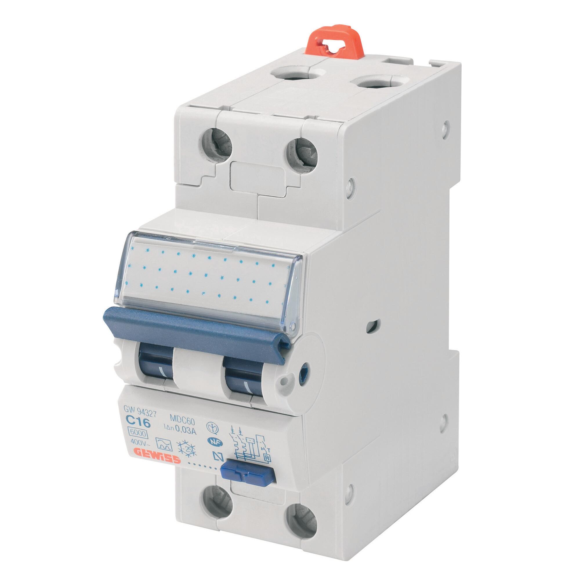 Disjunctor Inlet Disjunctor diferential Gewiss 2P, C, 32A, 4.5kA | Leroy Merlin